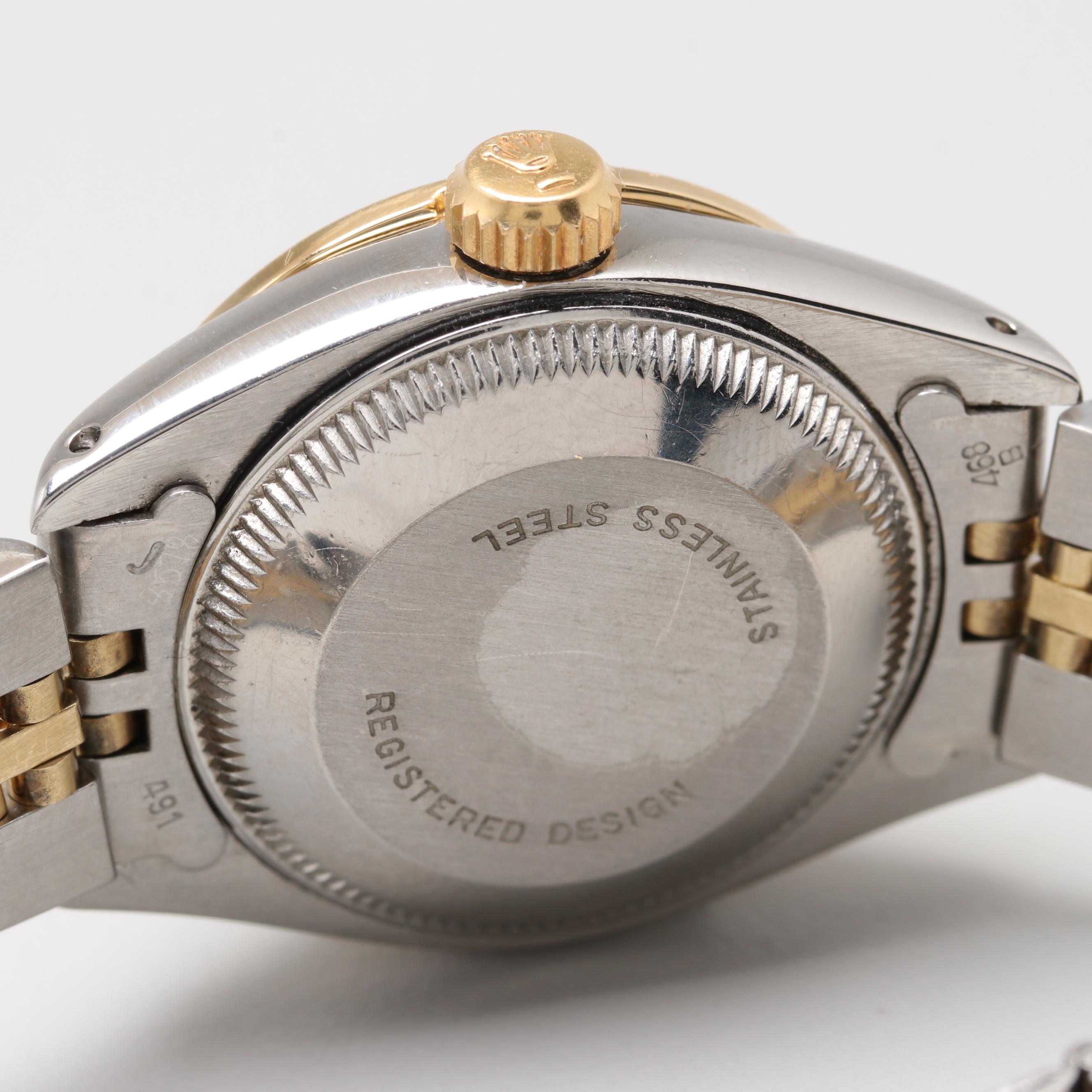 Rolex Datejust 18K Yellow Gold and Stainless Steel Diamond Watch, 1981