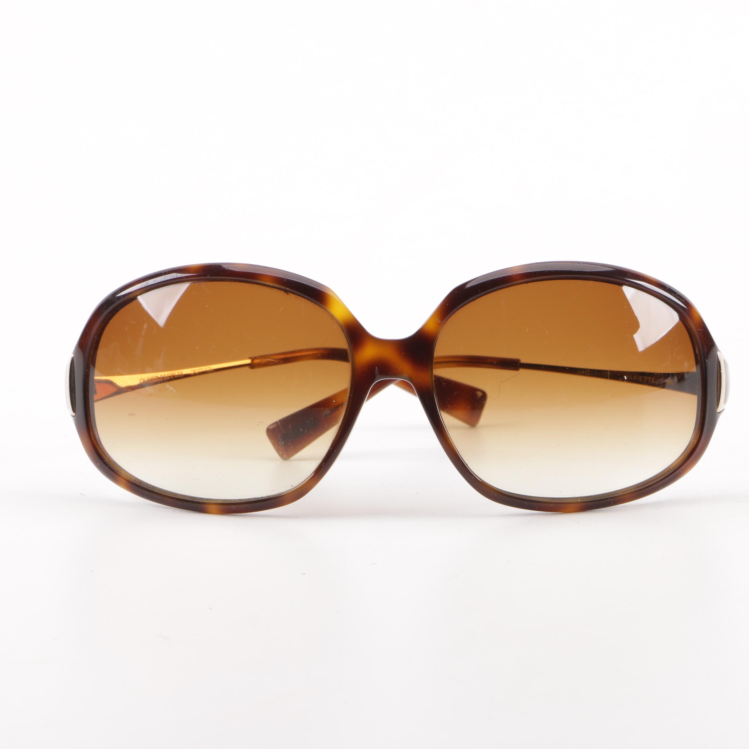 1980s Vintage Oliver Peoples Mariette Tortoiseshell-Style Sunglasses