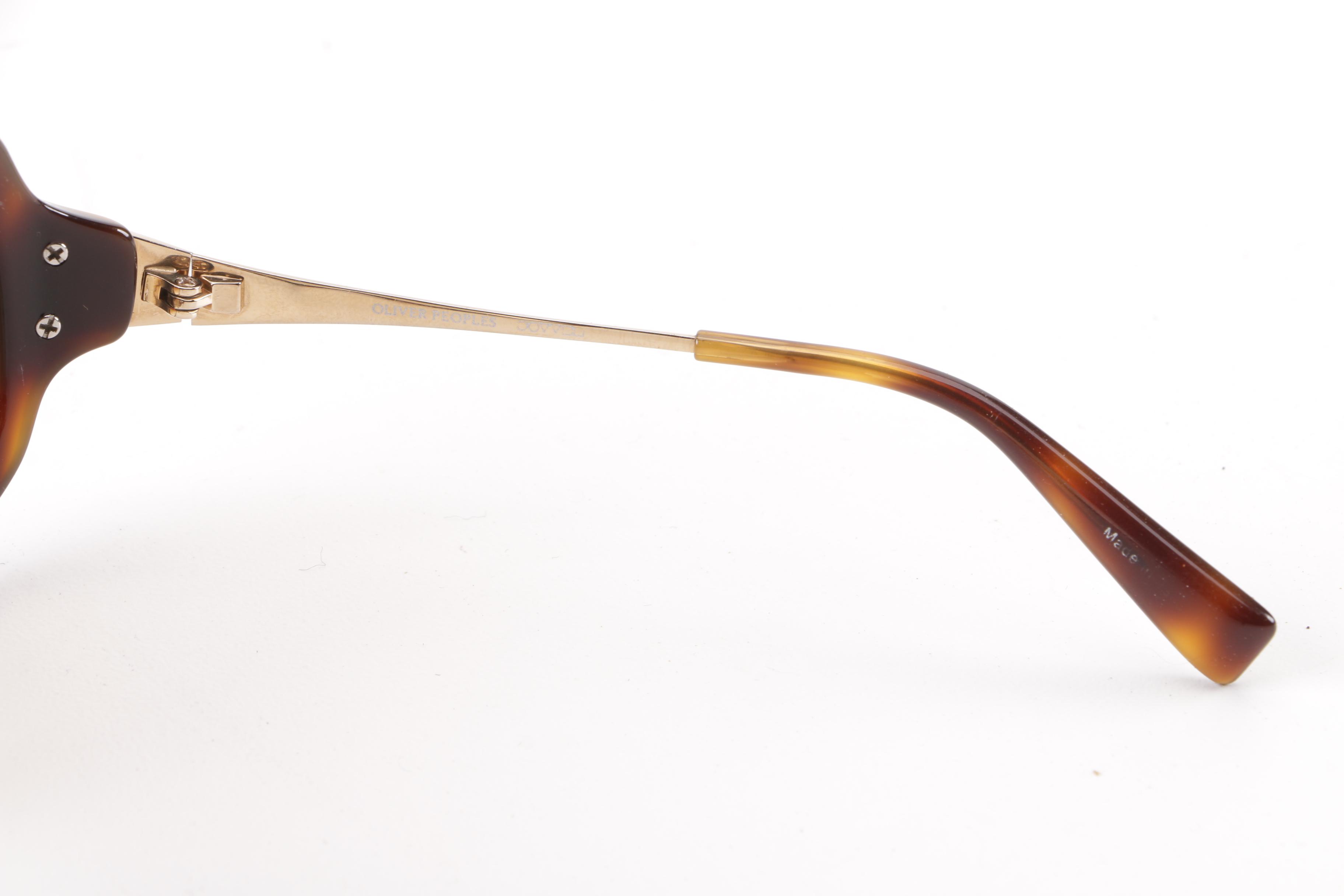1980s Vintage Oliver Peoples Mariette Tortoiseshell-Style Sunglasses