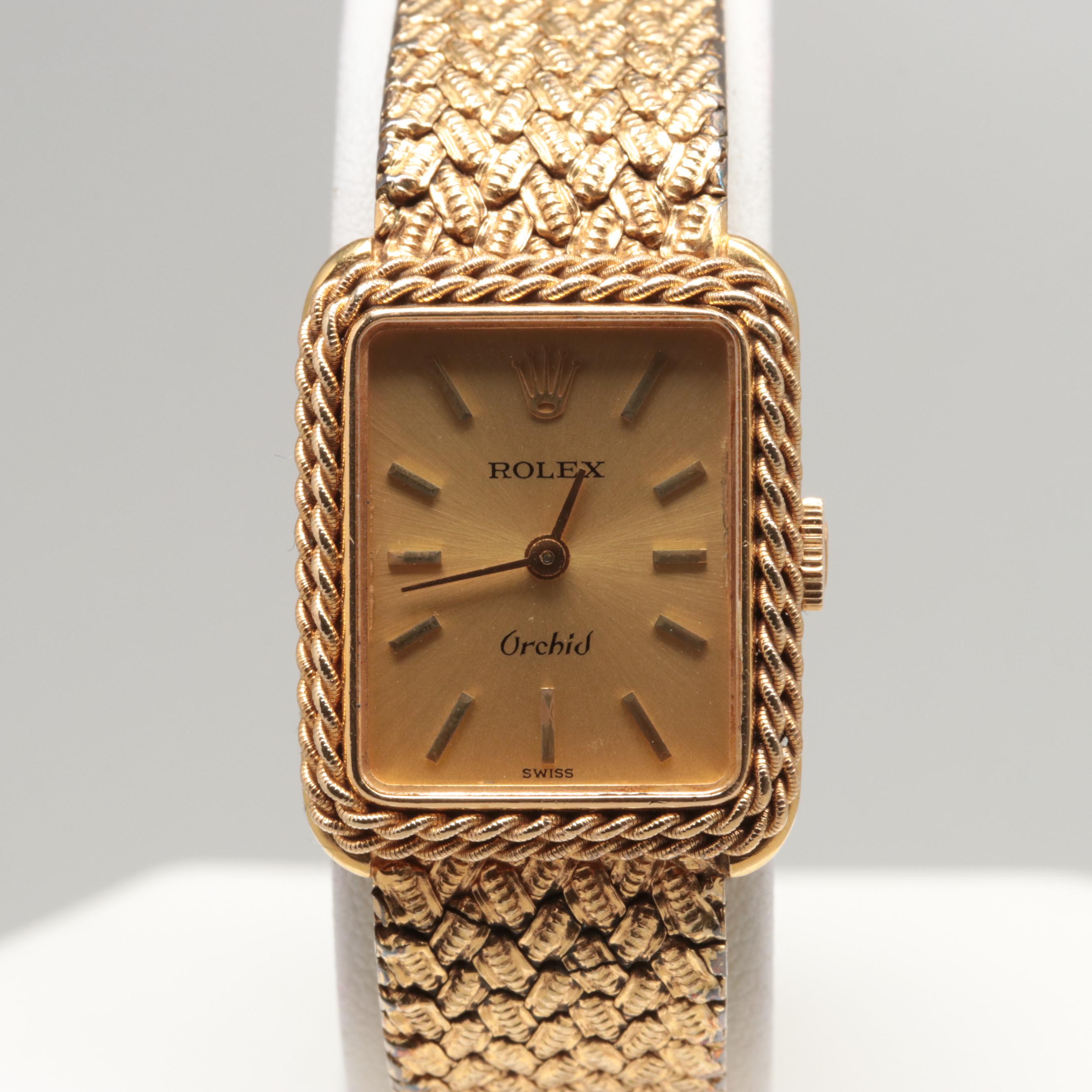 Rolex 18K Yellow Gold Orchid Watch With 9K Yellow Gold Band
