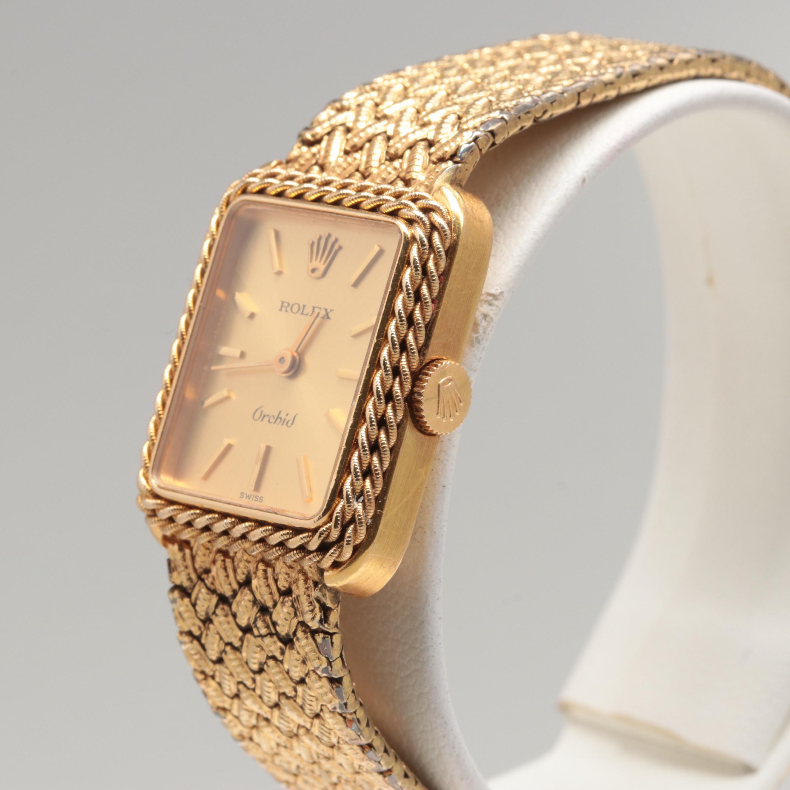 Rolex 18K Yellow Gold Orchid Watch With 9K Yellow Gold Band