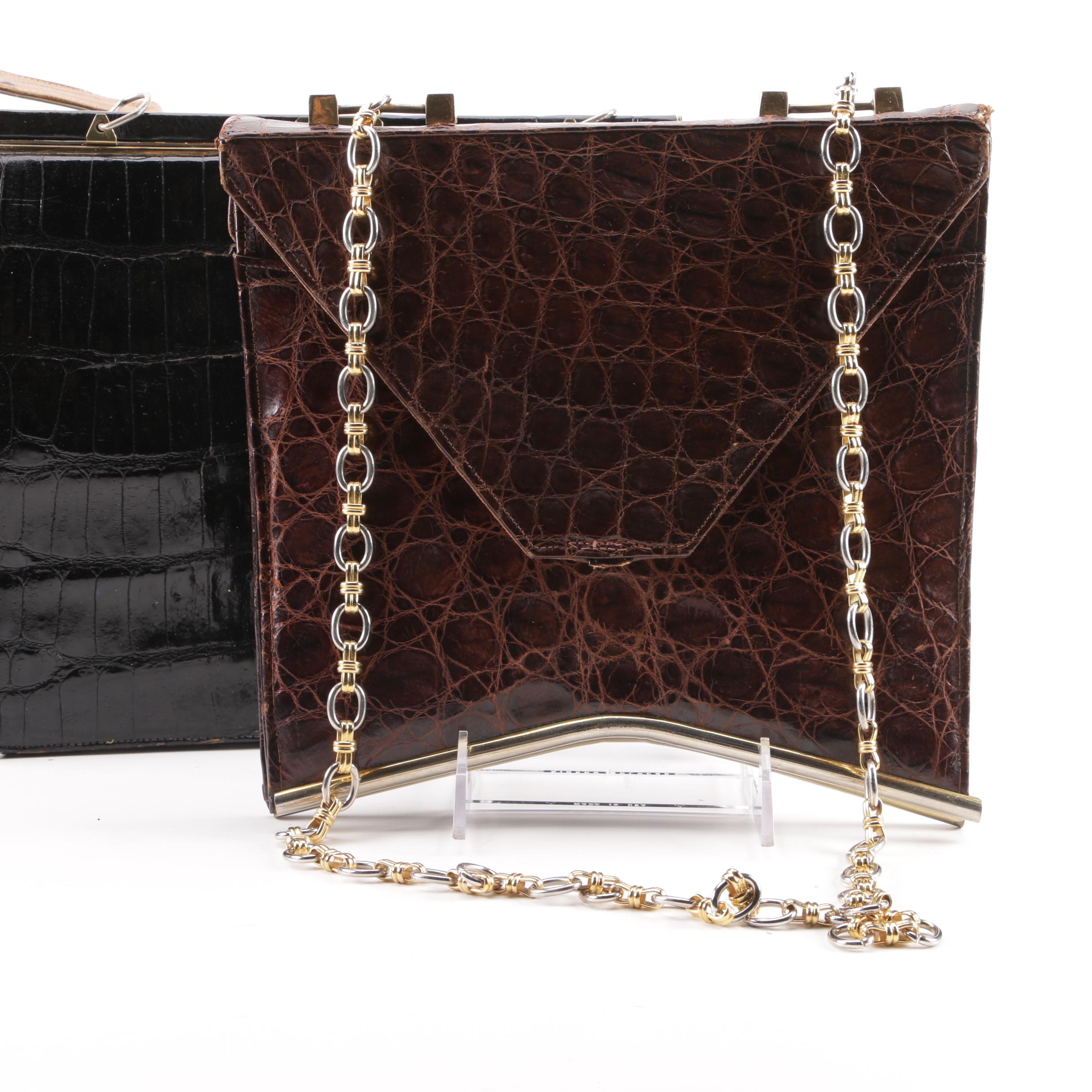 1940s-50s Vintage Lizard, Crocodile and Alligator Skin Handbags