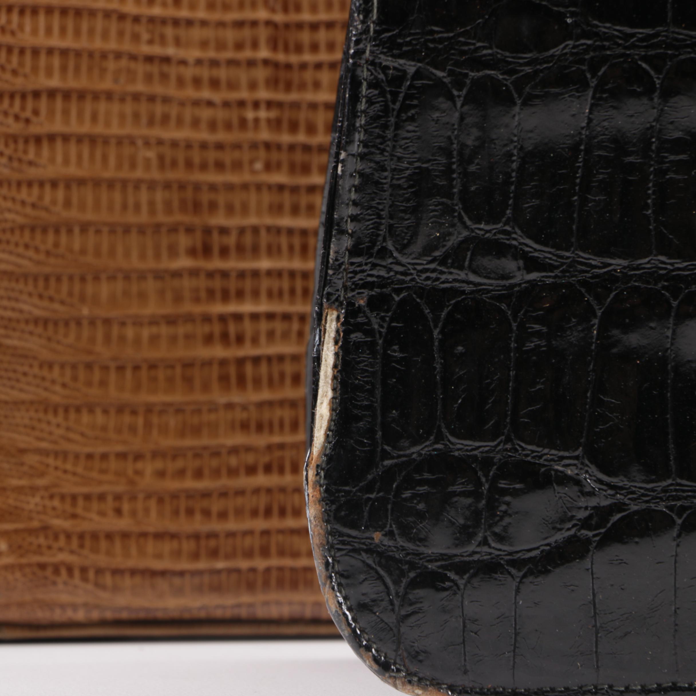 1940s-50s Vintage Lizard, Crocodile and Alligator Skin Handbags