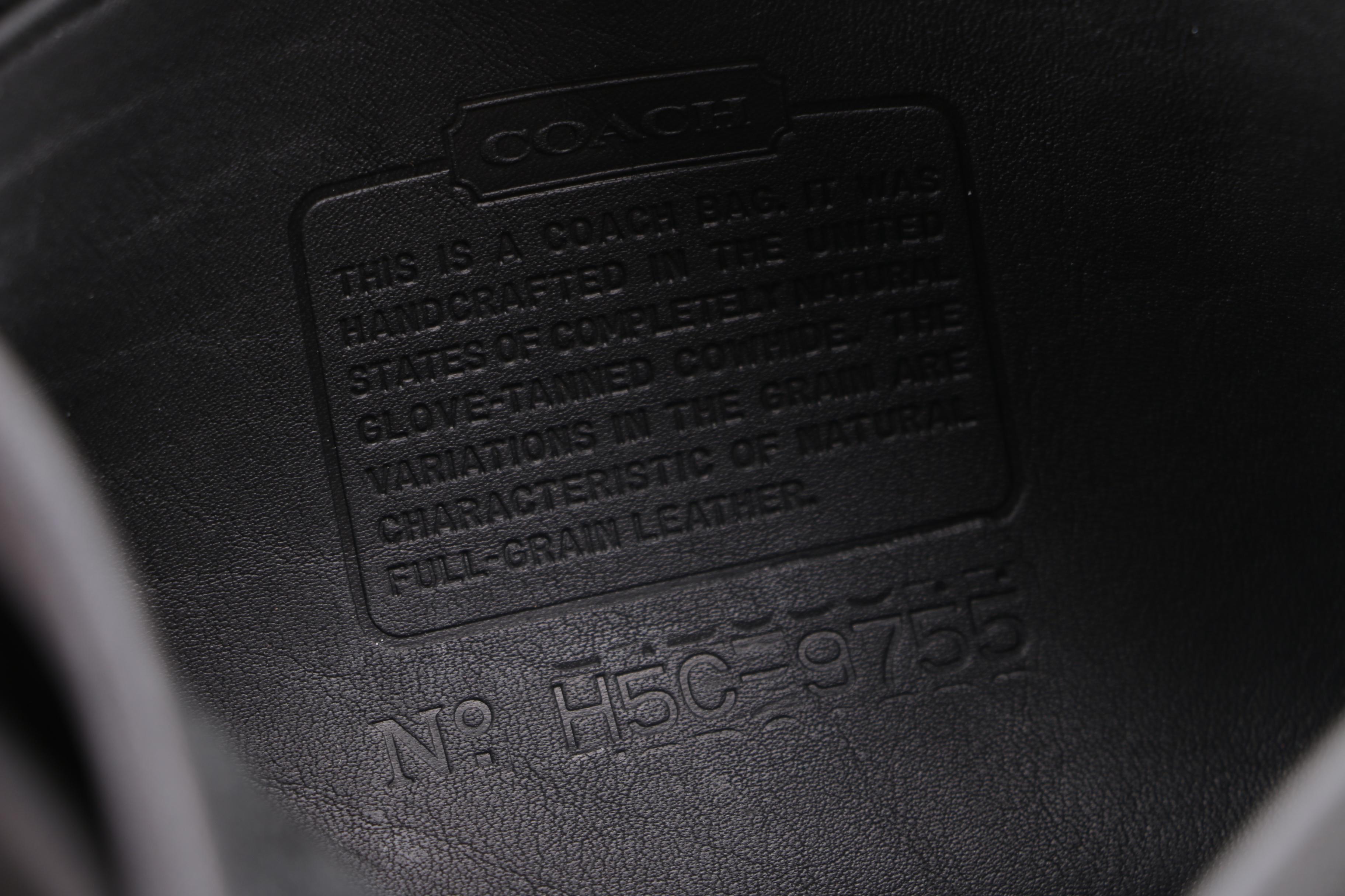 1980s Vintage Coach Black Leather Flap Front Baguette Shoulder Bag