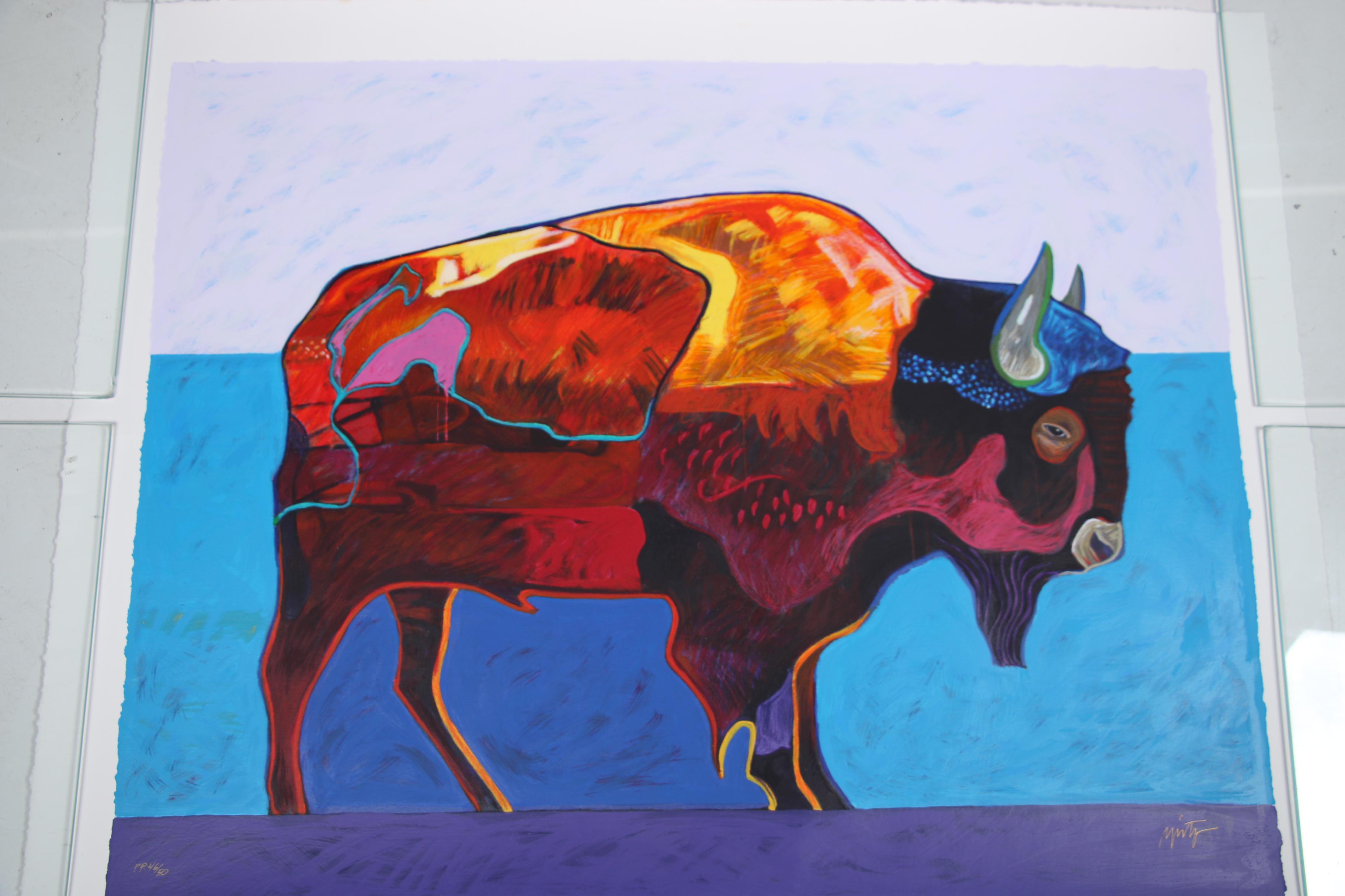 John Nieto Serigraph "Buffalo at Sunset"