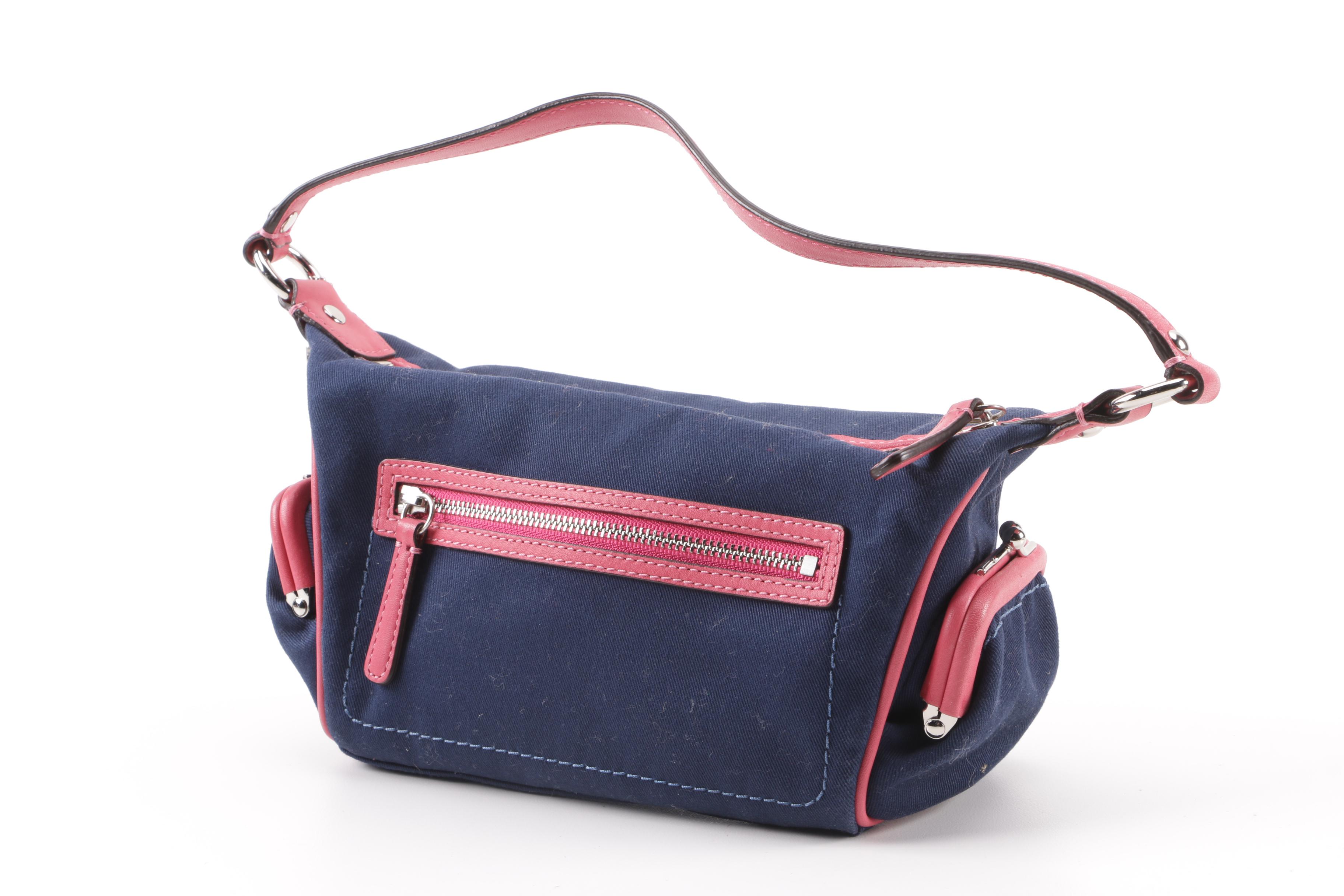 Coach Bonnie Cashin Print Canvas and Leather Baguette Handbag