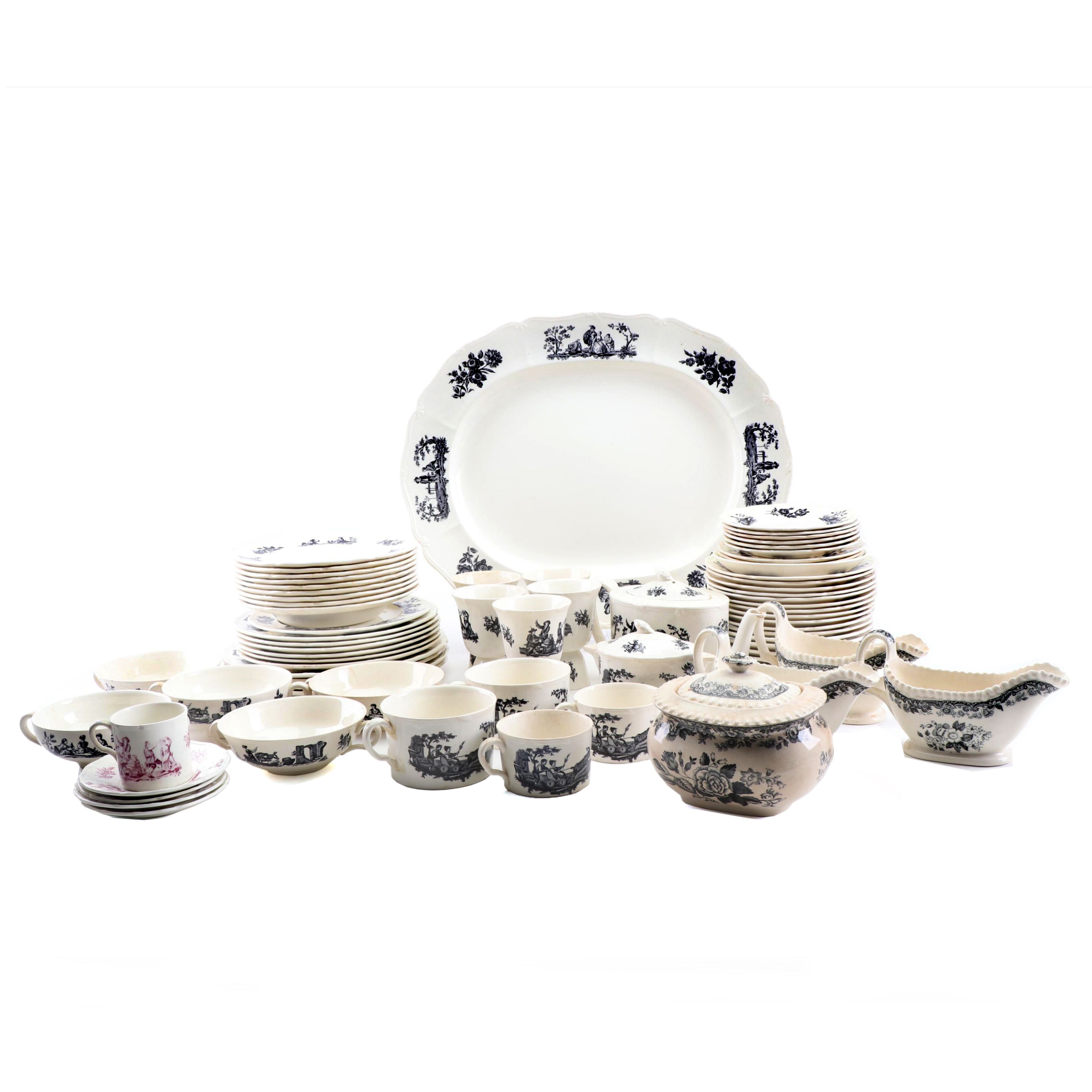 Wedgwood "Personages" and Copeland Spode Dinnerware, Early 20th Century