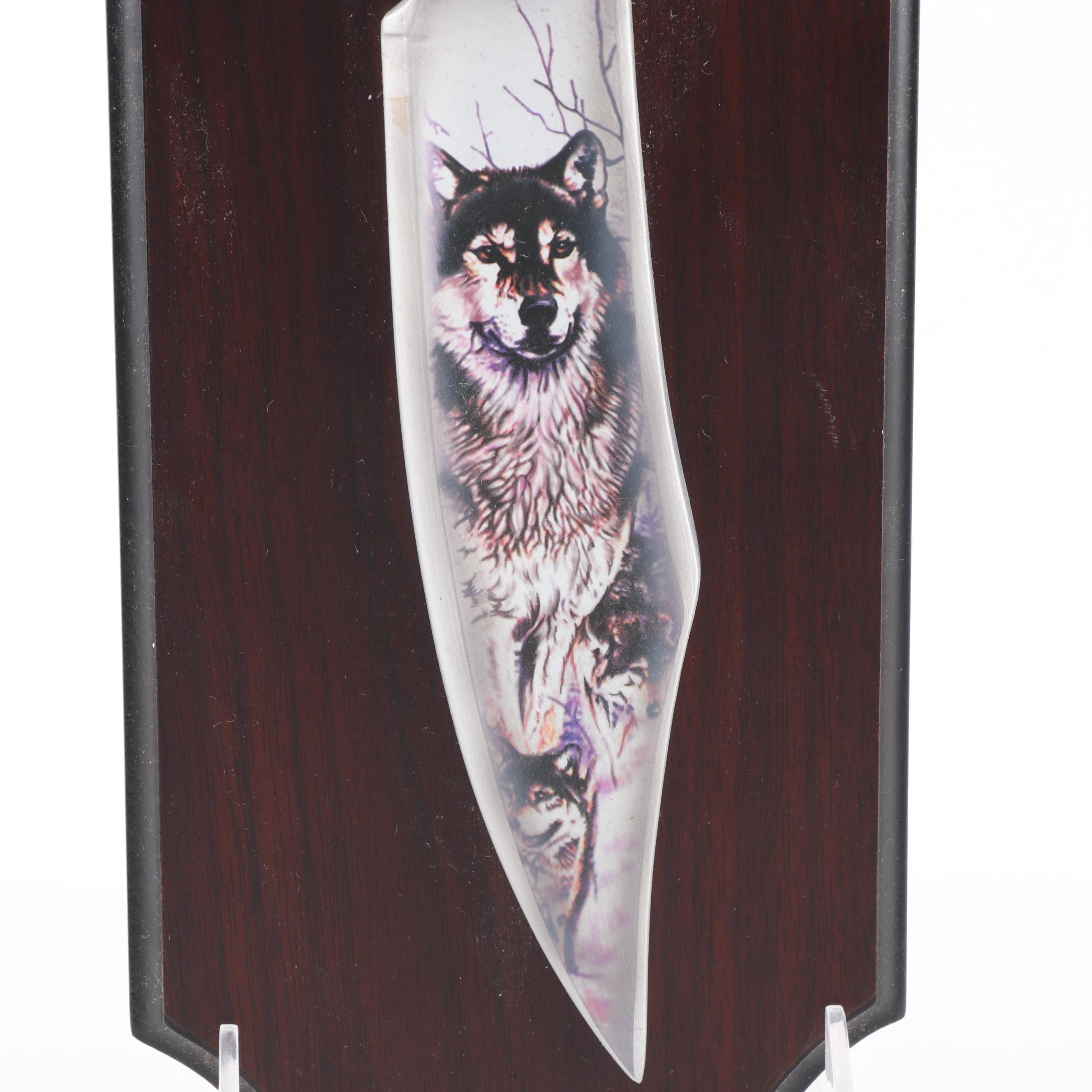 Decorative Knife Collection with Native American, Bald Eagle and Wolf Motifs