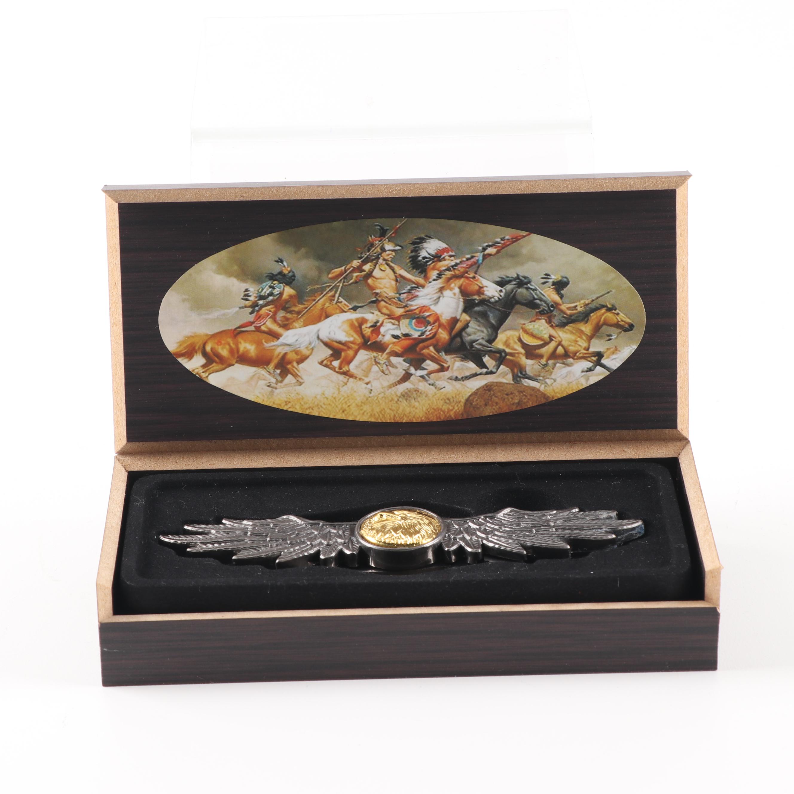 Decorative Knife Collection with Native American, Bald Eagle and Wolf Motifs