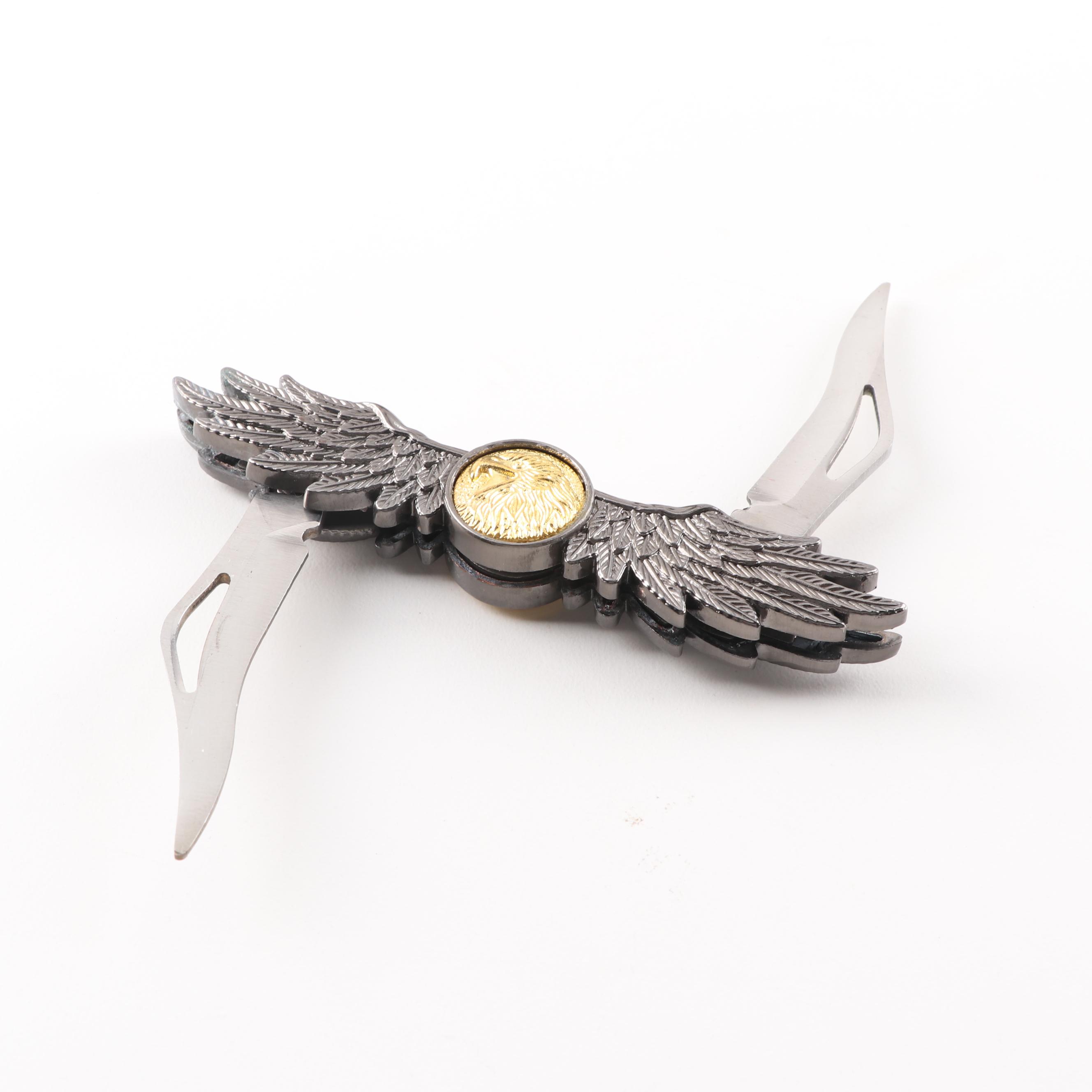 Decorative Knife Collection with Native American, Bald Eagle and Wolf Motifs