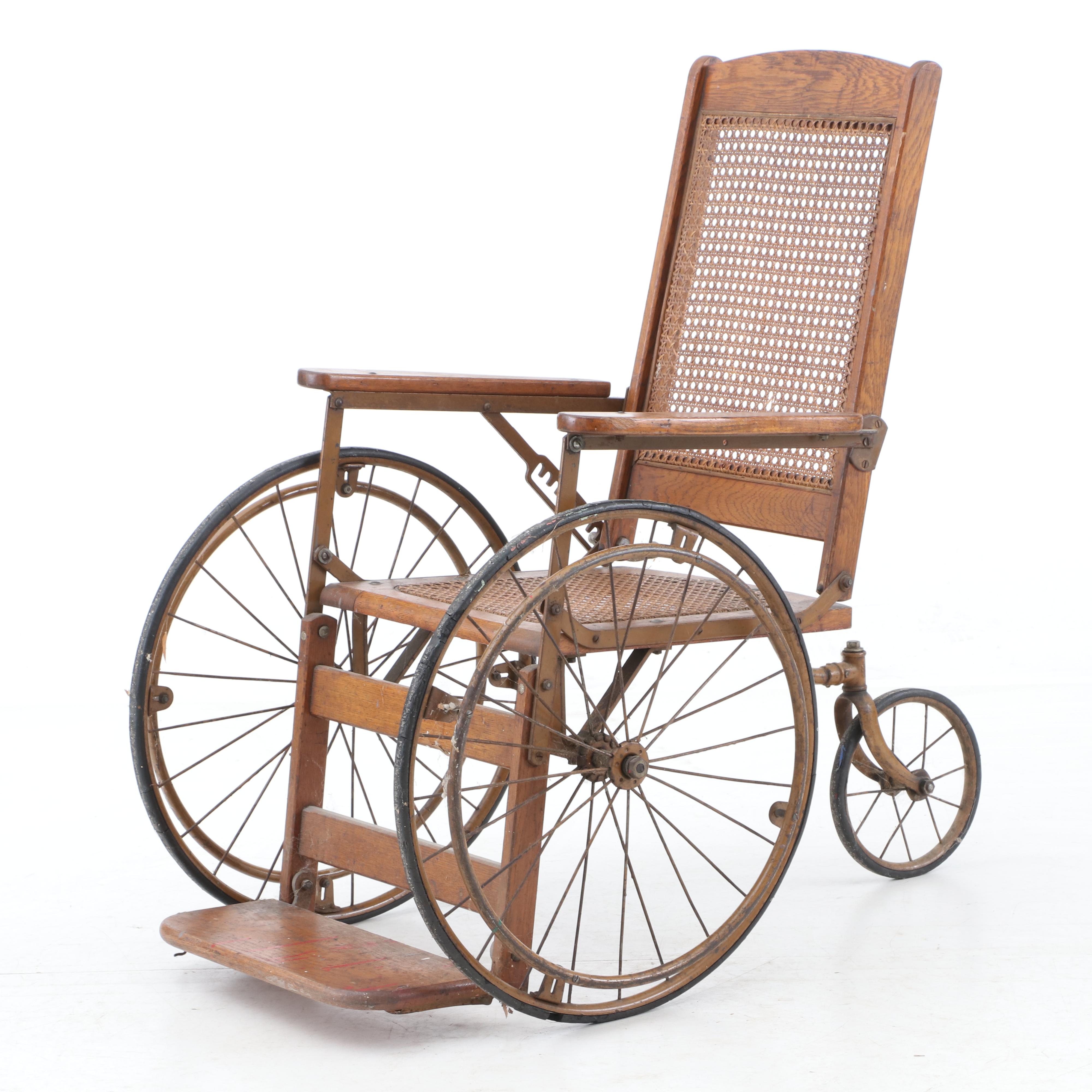 Oak and Cane Wheelchair by Gendron Wheel Company, Early 20th Century