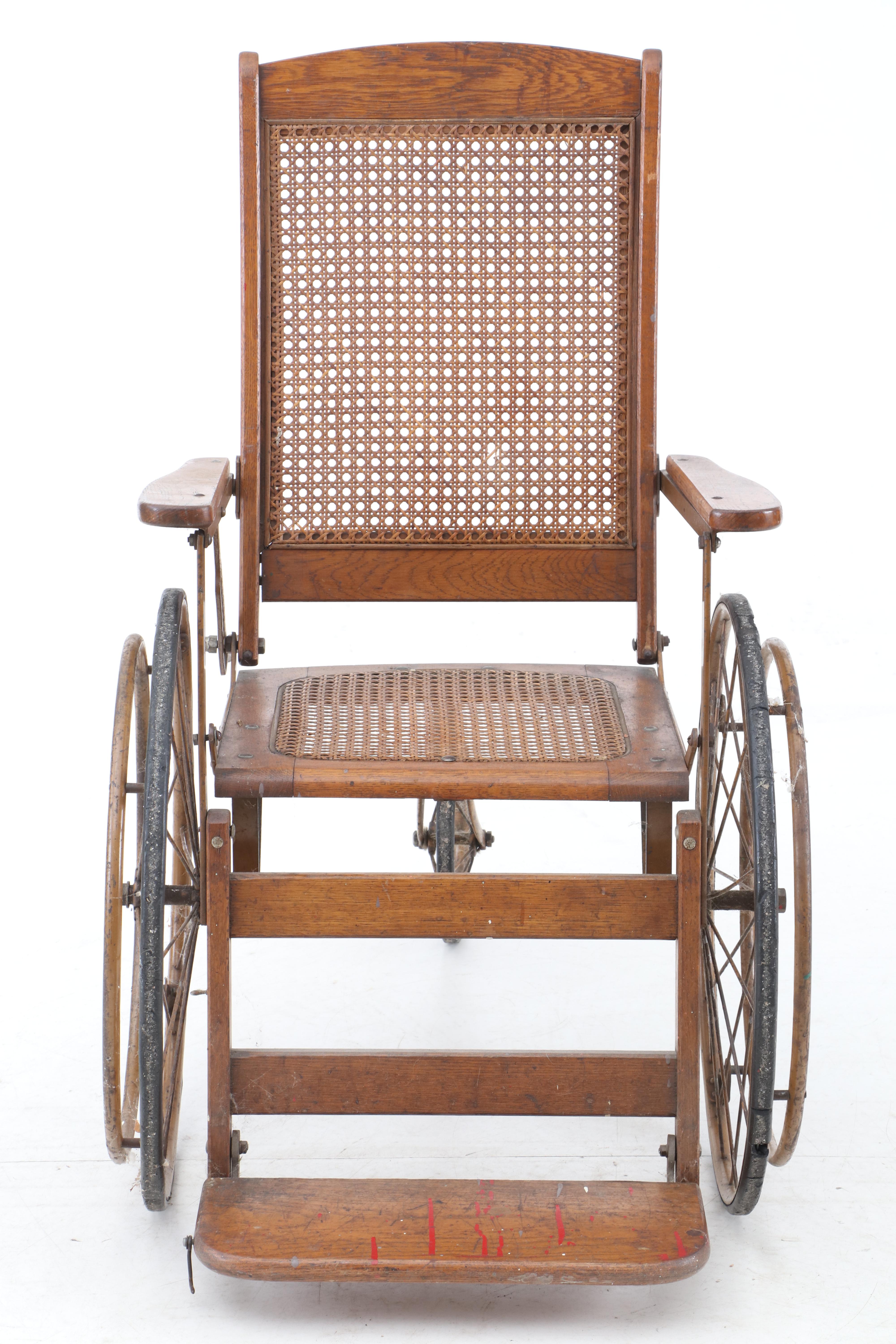 Oak and Cane Wheelchair by Gendron Wheel Company, Early 20th Century