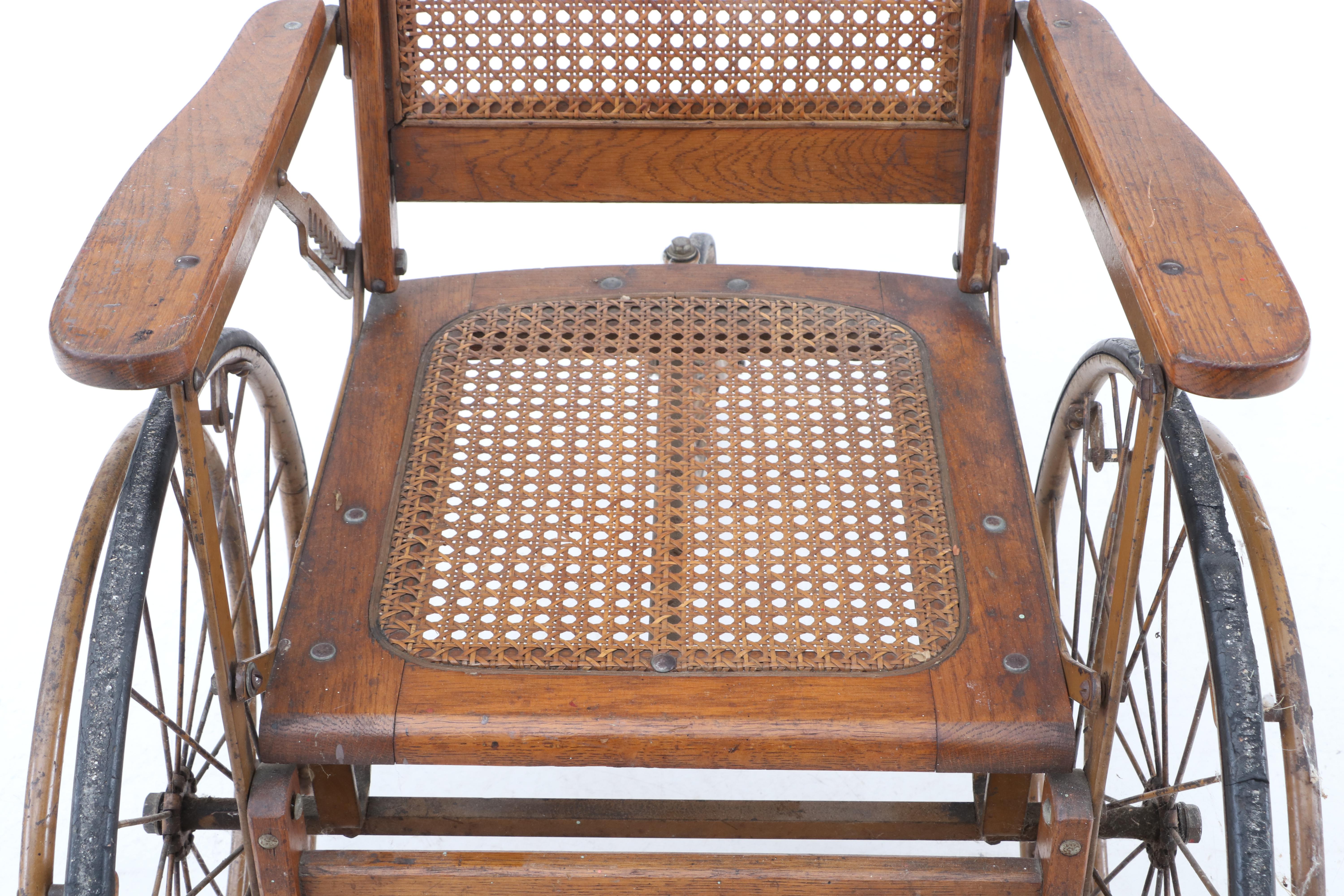 Oak and Cane Wheelchair by Gendron Wheel Company, Early 20th Century