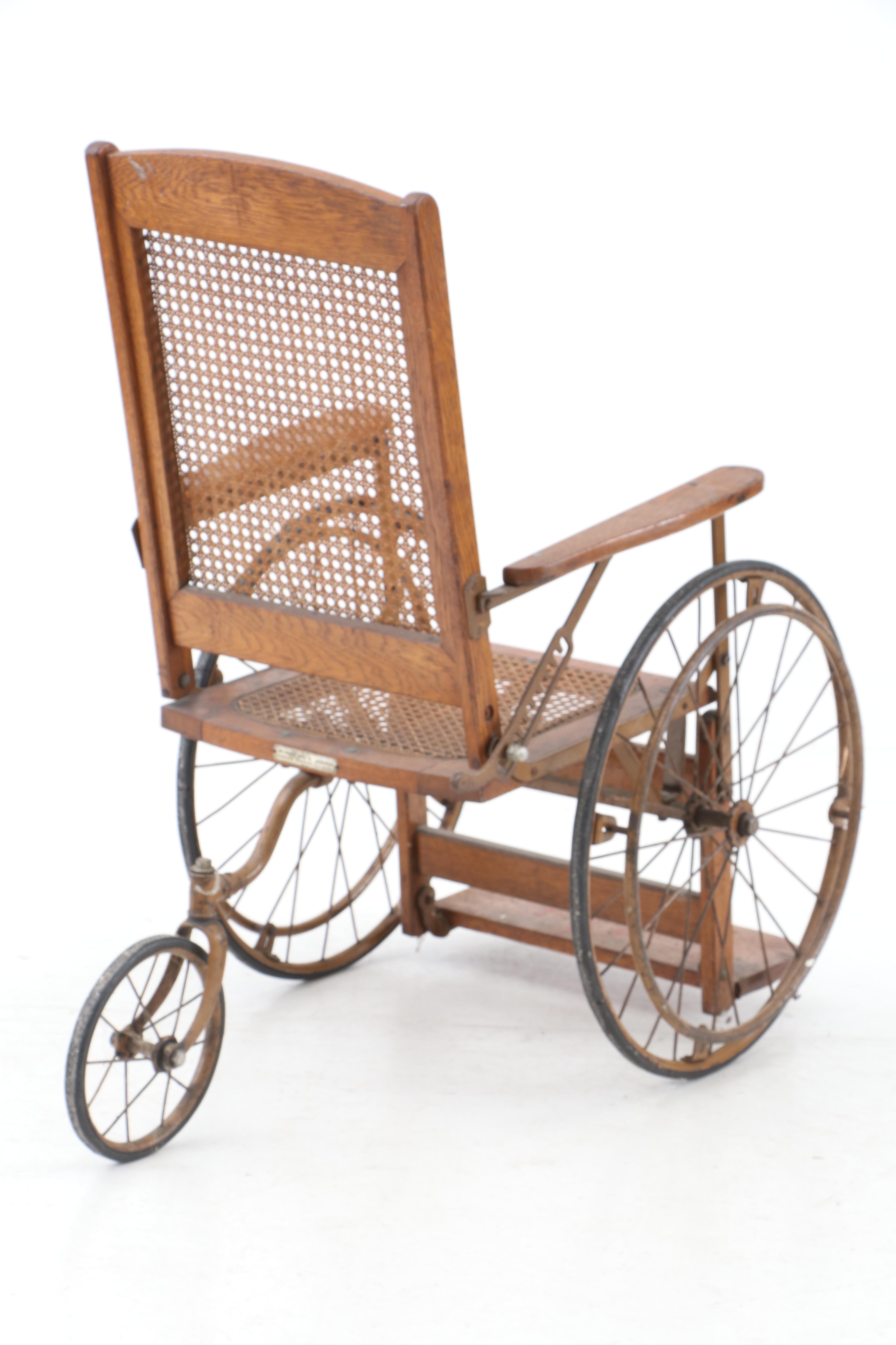Oak and Cane Wheelchair by Gendron Wheel Company, Early 20th Century