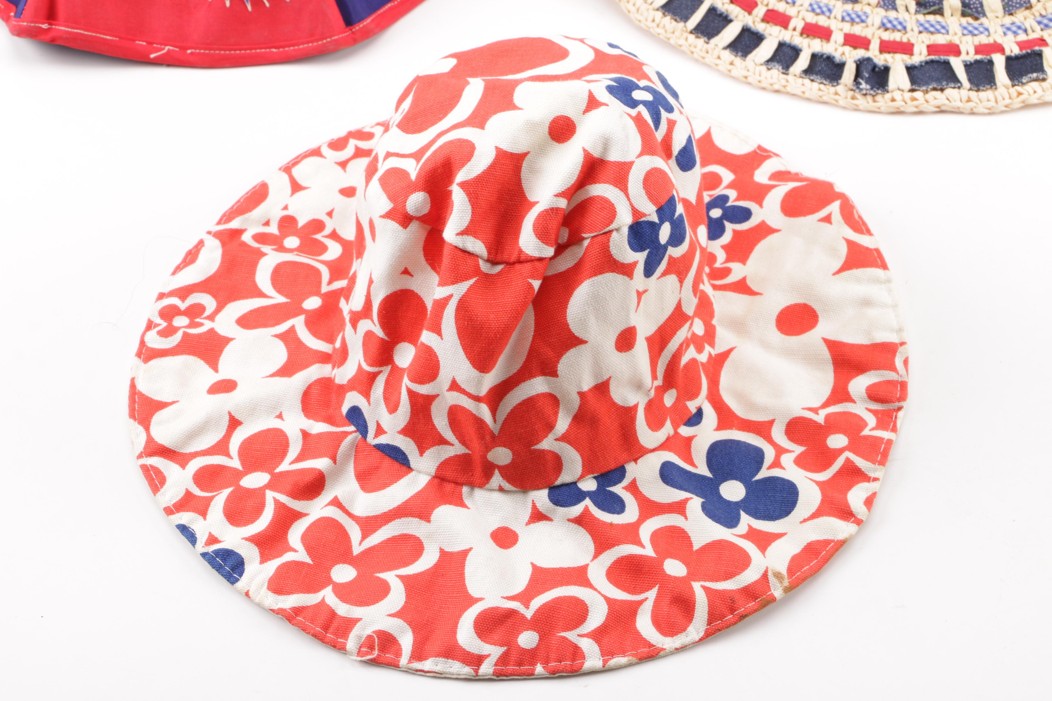 Women's Vintage Sun Hats and Embroidered Multicolor Souvenir Bucket Hat