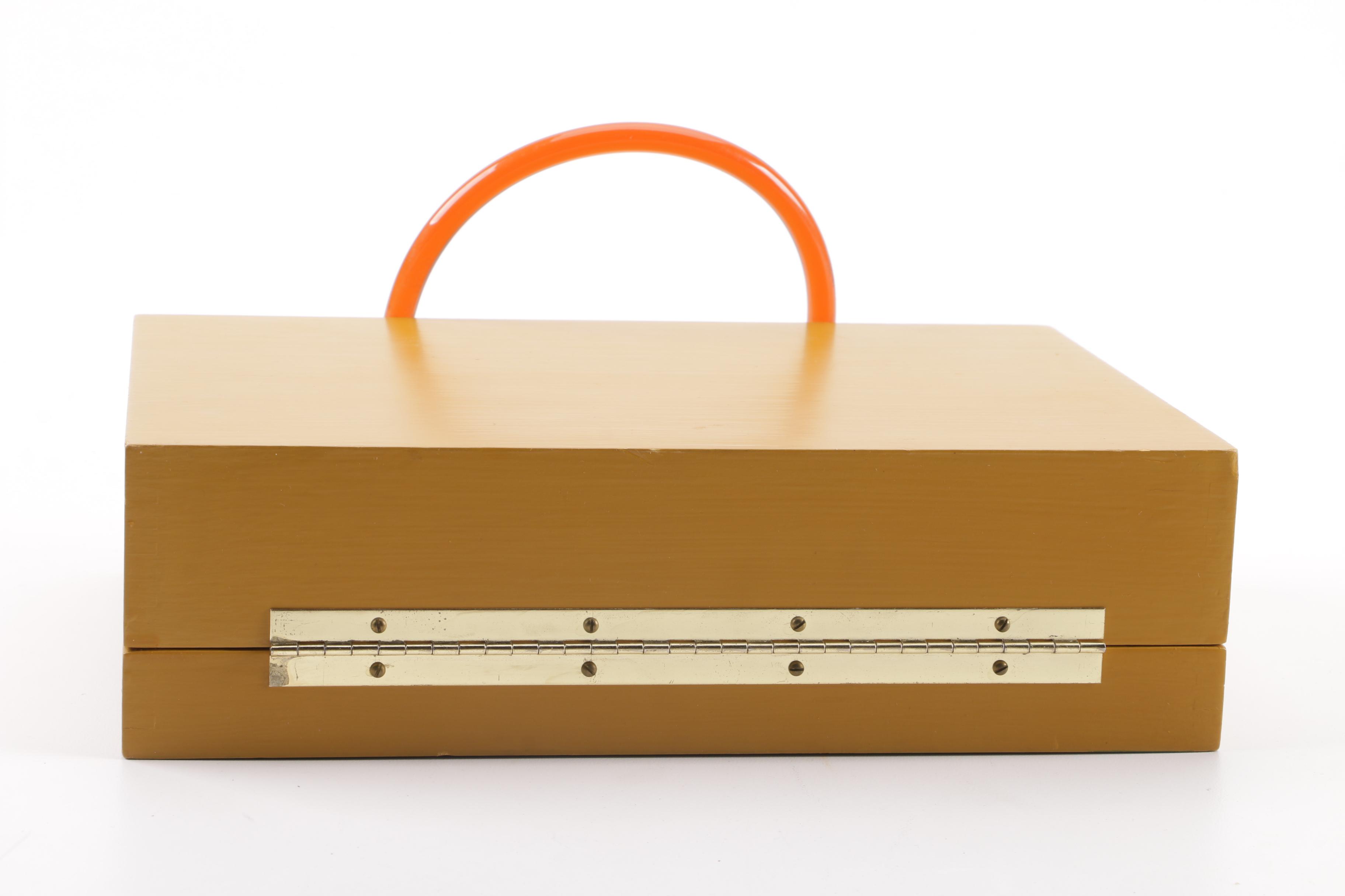 Vintage Dutch Style House Motif Hand-Painted Handbag Signed by Artist