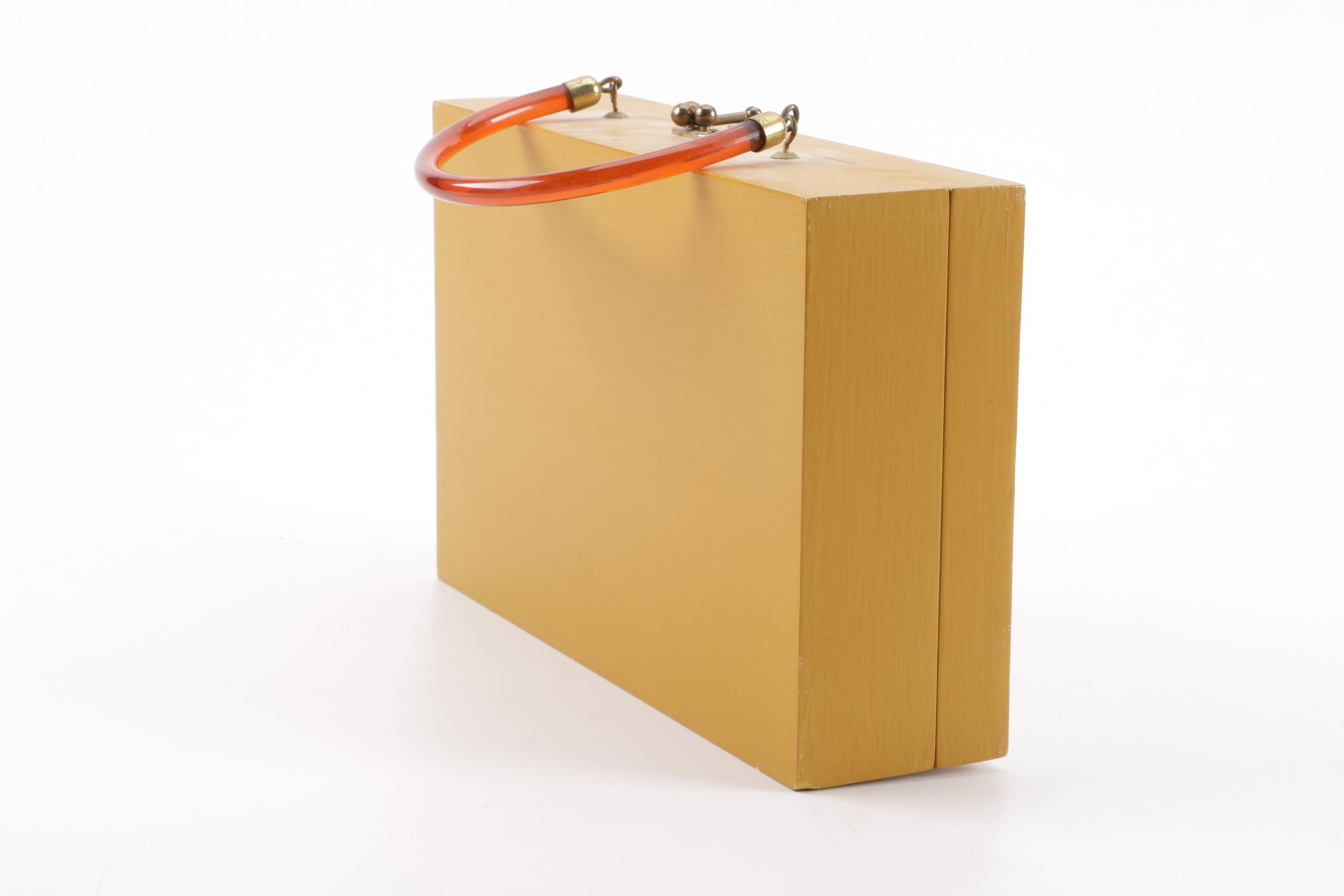 Vintage Dutch Style House Motif Hand-Painted Handbag Signed by Artist