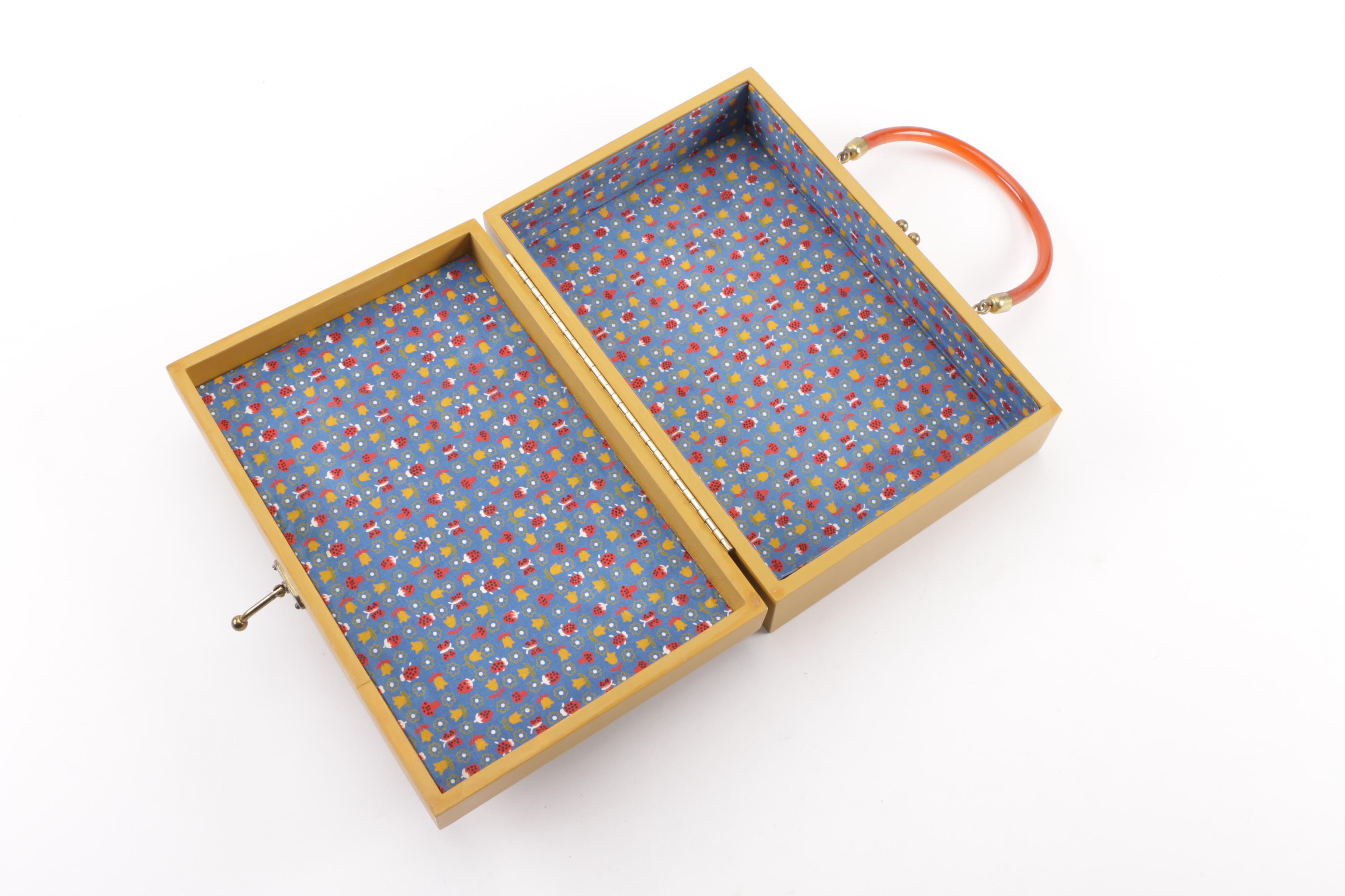 Vintage Dutch Style House Motif Hand-Painted Handbag Signed by Artist