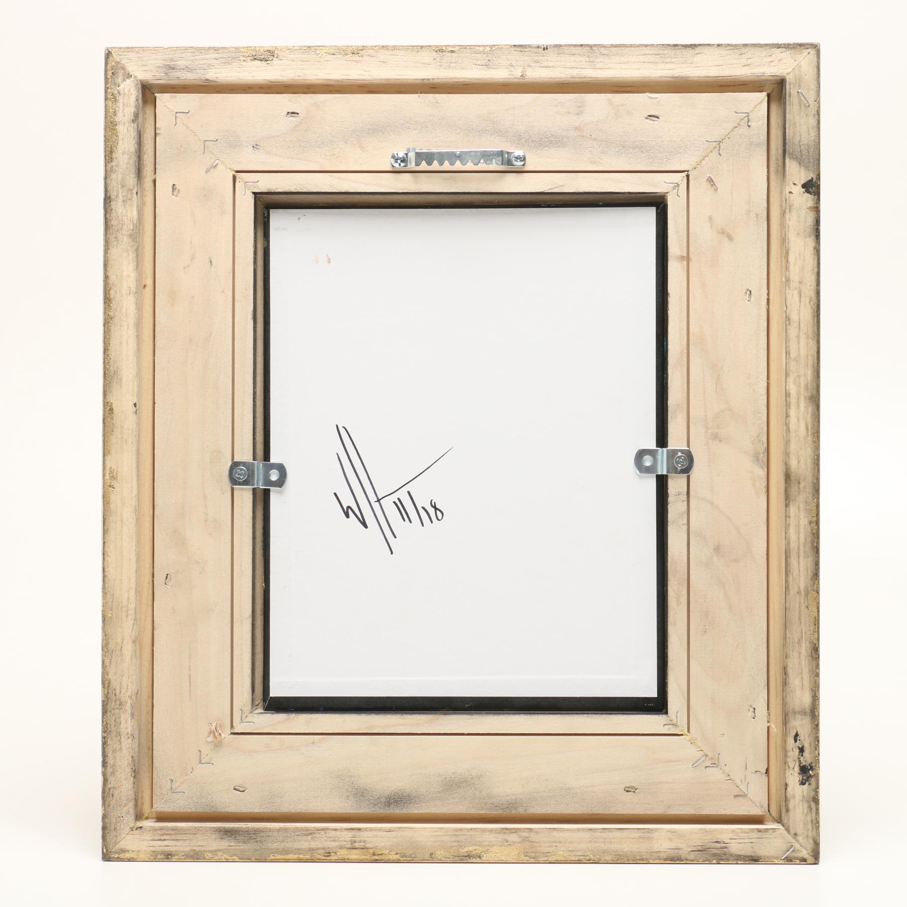 William Hawkins Oil Painting of Dramatic Clouds over Hillside