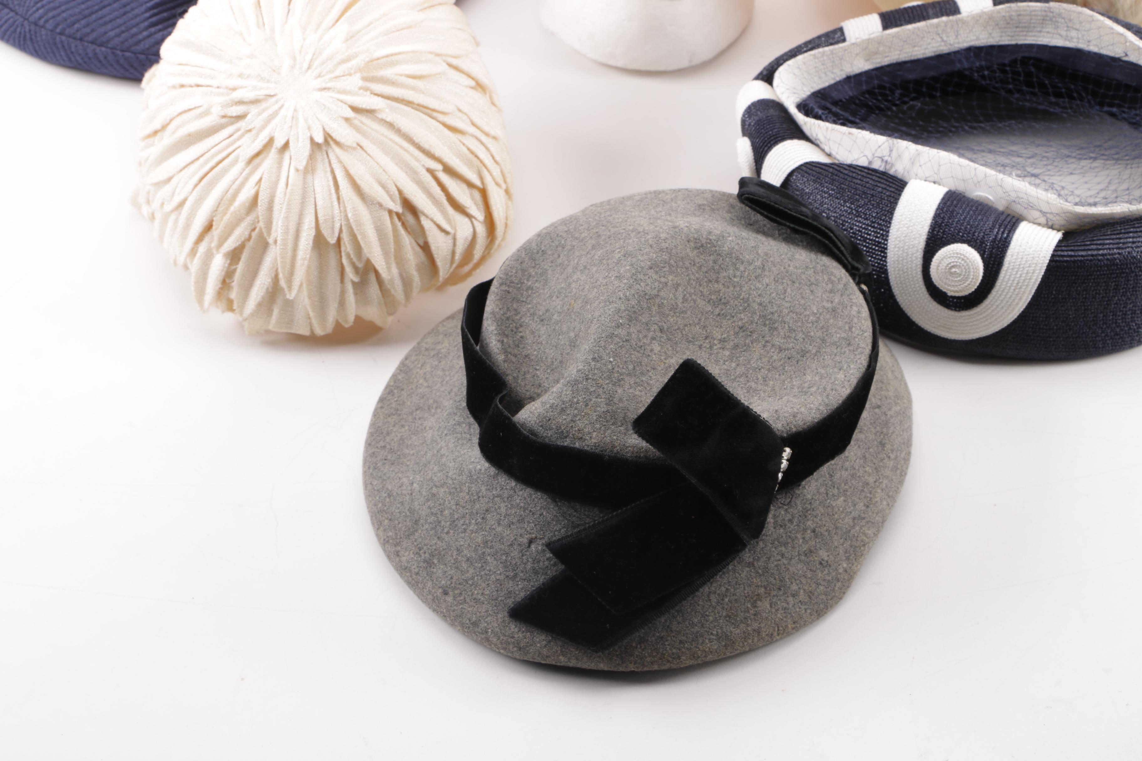 Women's 1950s and 1960s Vintage Hats including Mr. Charles and Mr. John