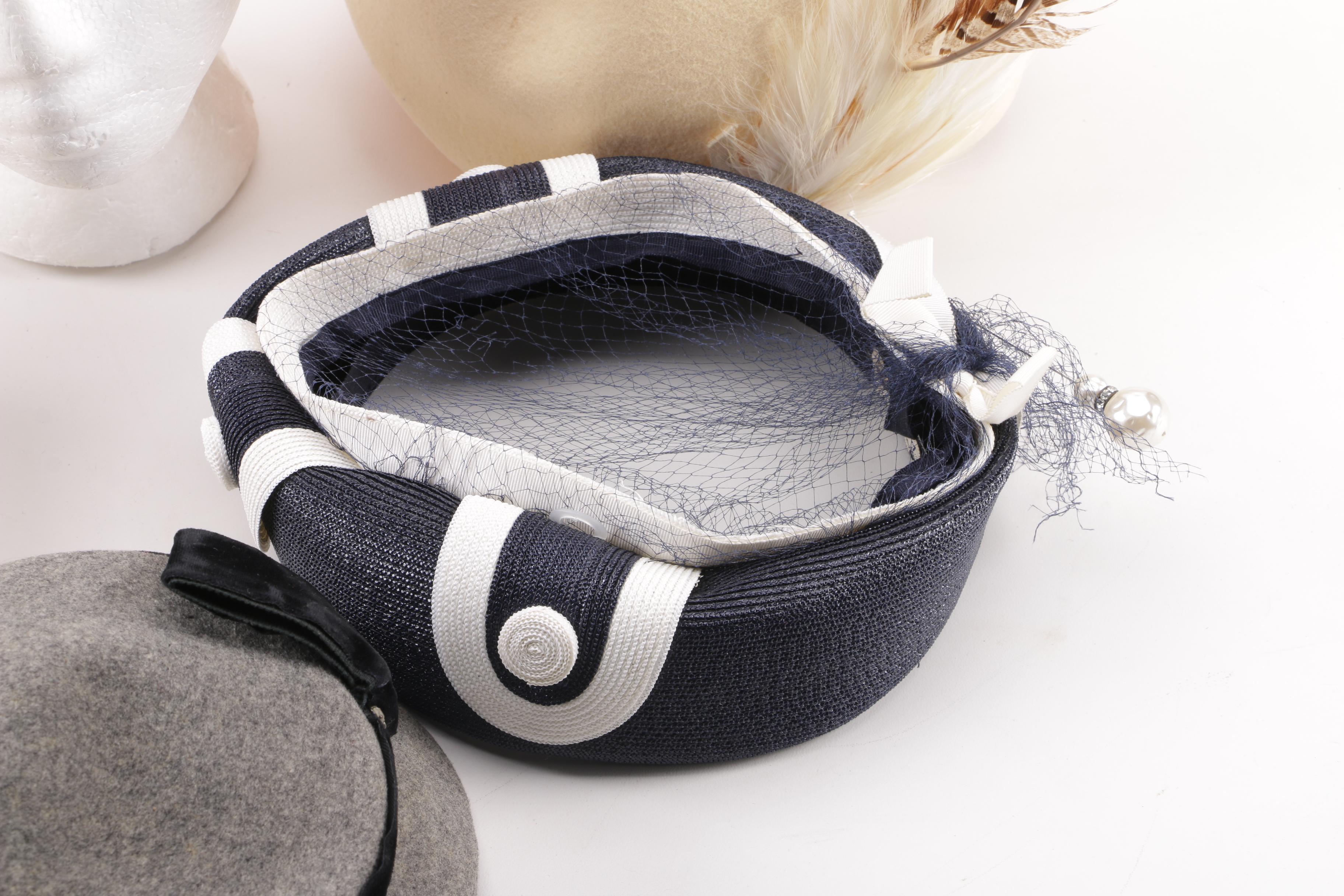 Women's 1950s and 1960s Vintage Hats including Mr. Charles and Mr. John