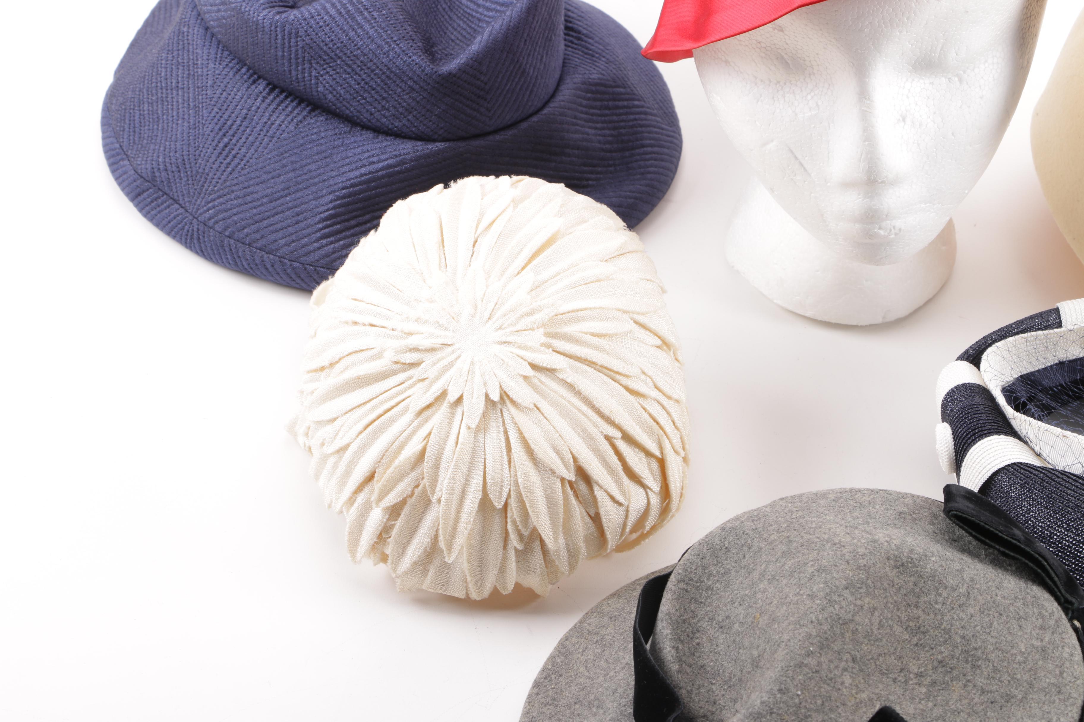 Women's 1950s and 1960s Vintage Hats including Mr. Charles and Mr. John