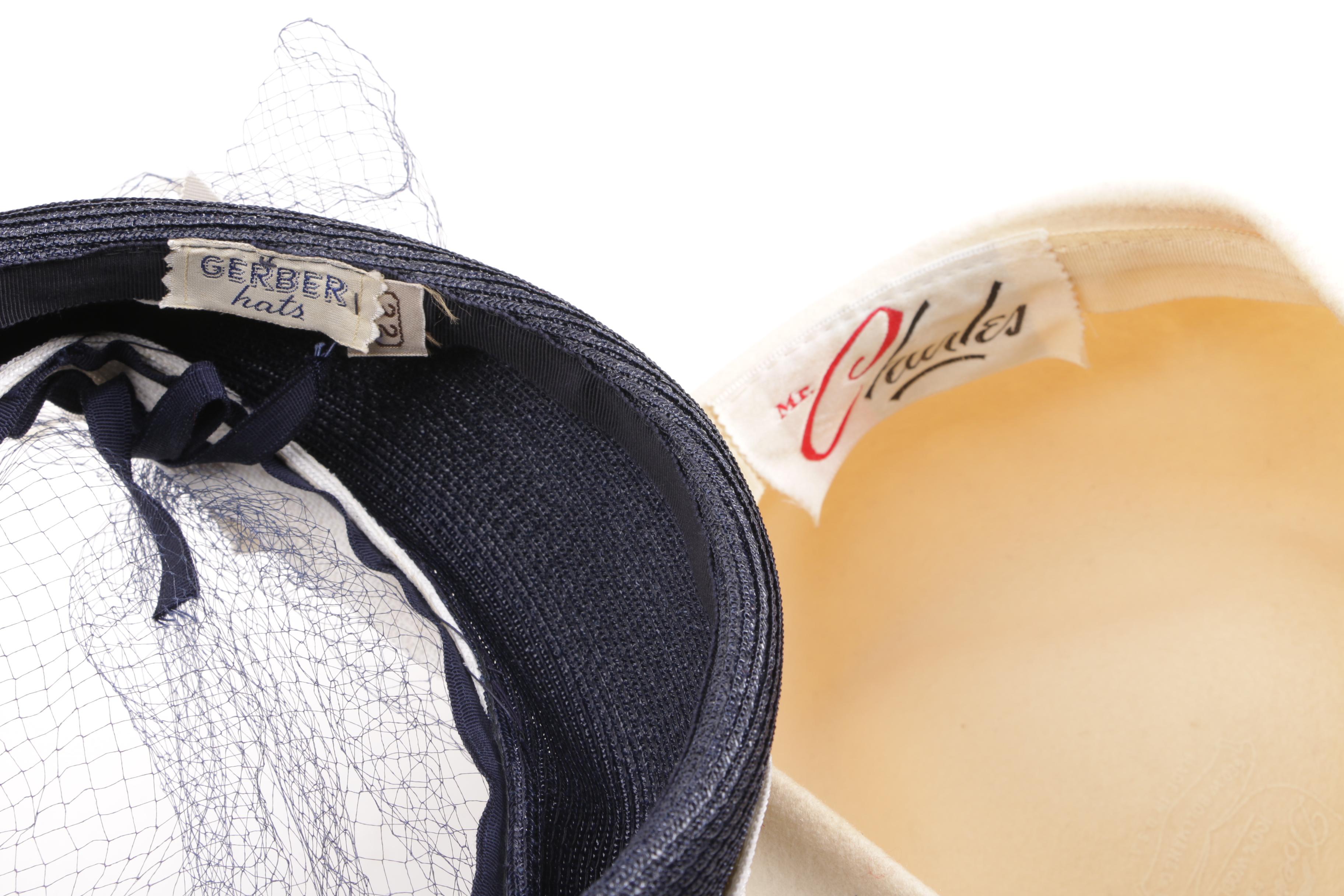 Women's 1950s and 1960s Vintage Hats including Mr. Charles and Mr. John