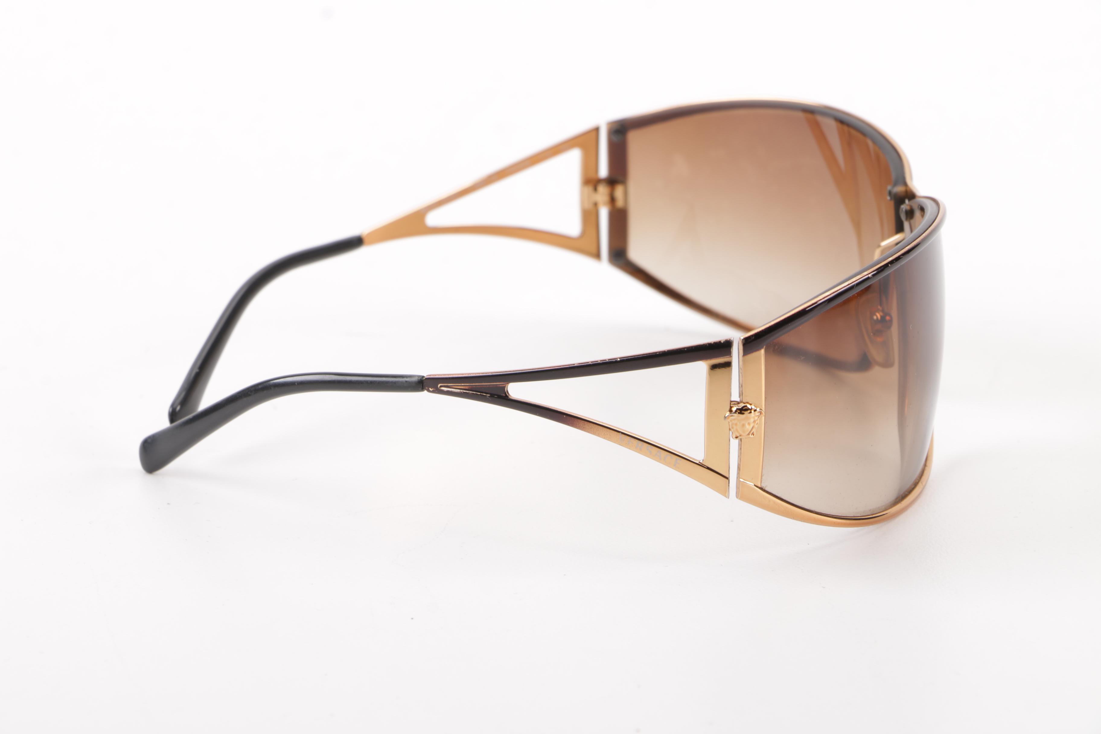 Versace 2040 Wrap Sunglasses with Case