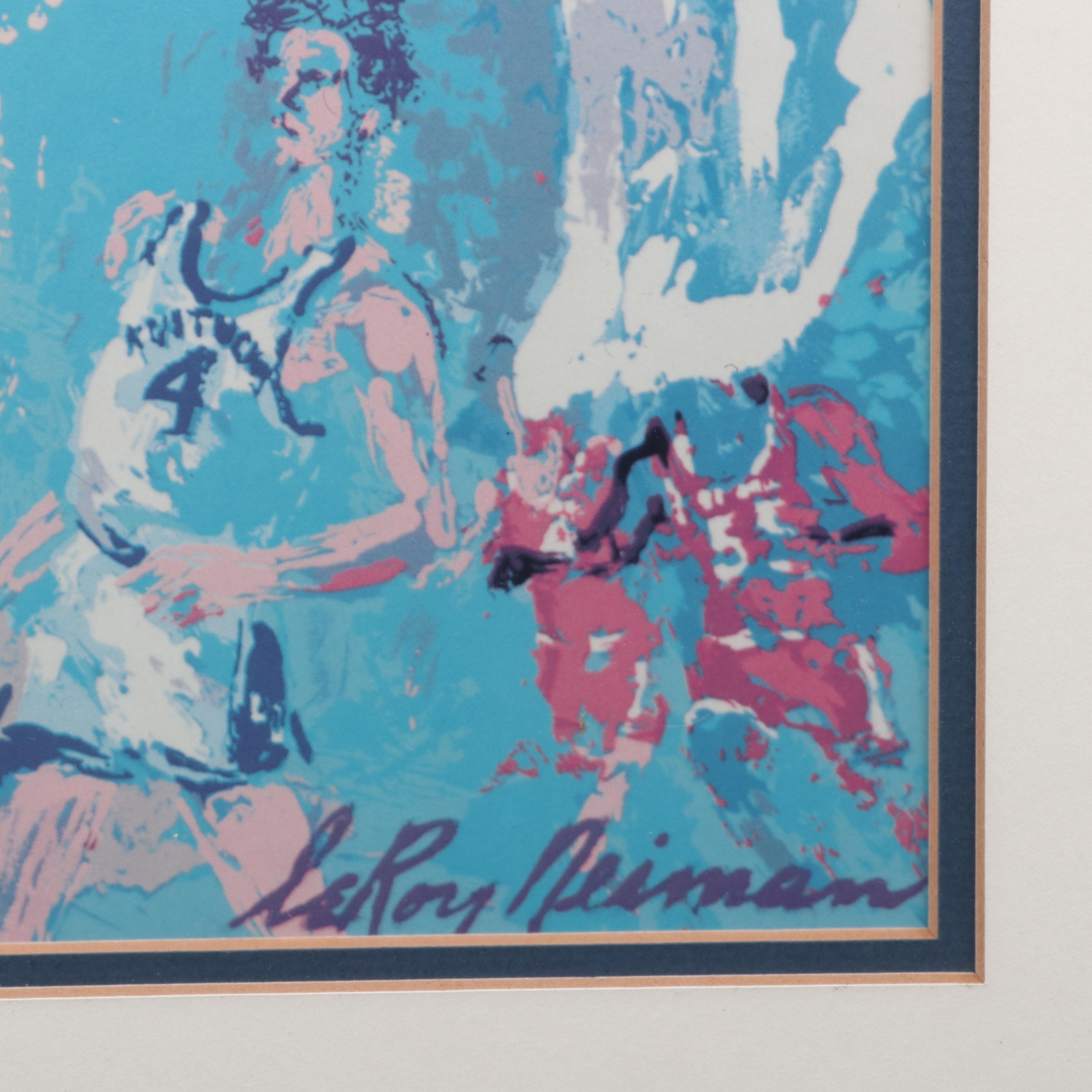 LeRoy Neiman University of Kentucky and St. Johns University Framed Lithograph