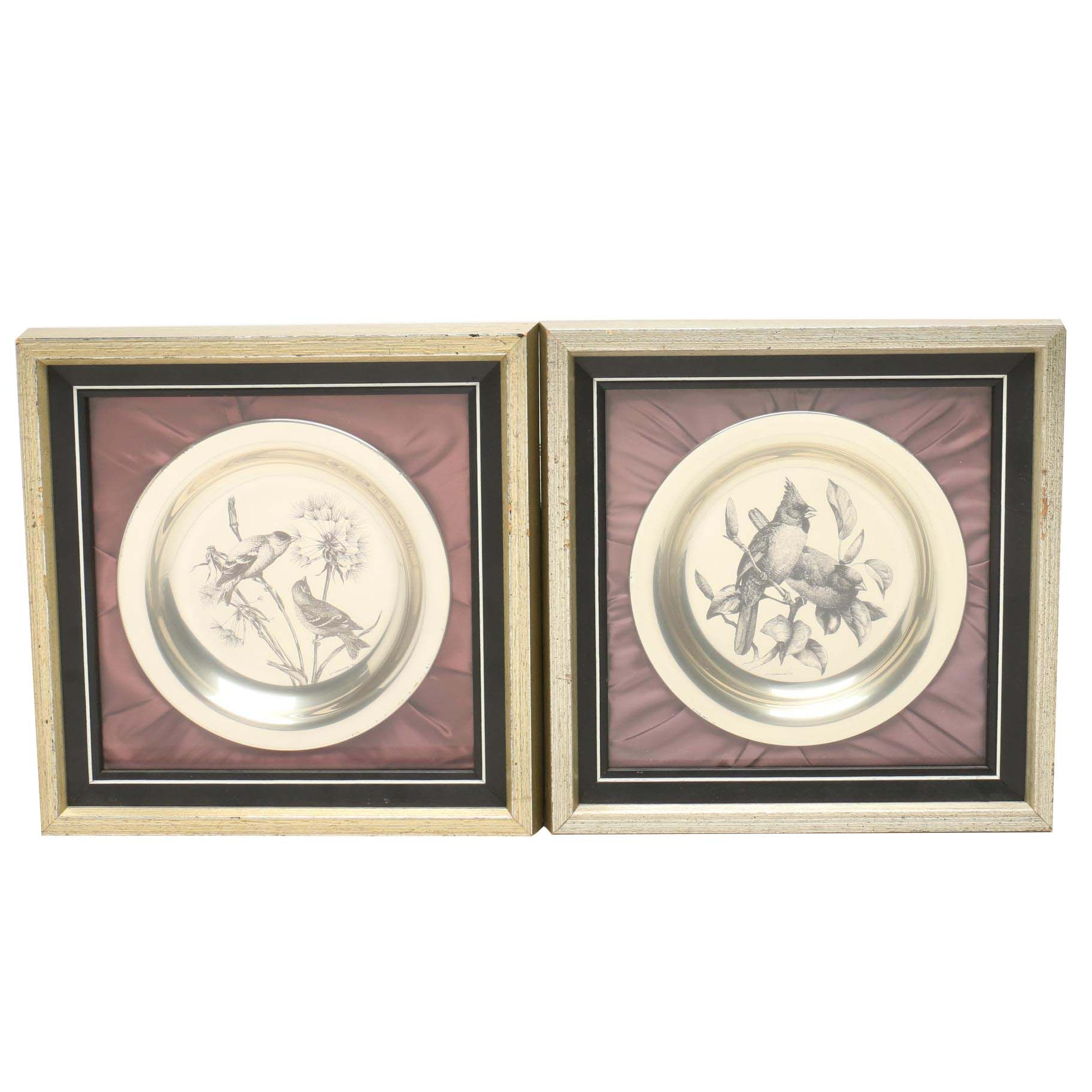 Sterling Silver Commemorative Bird Plates for The National Audubon Society