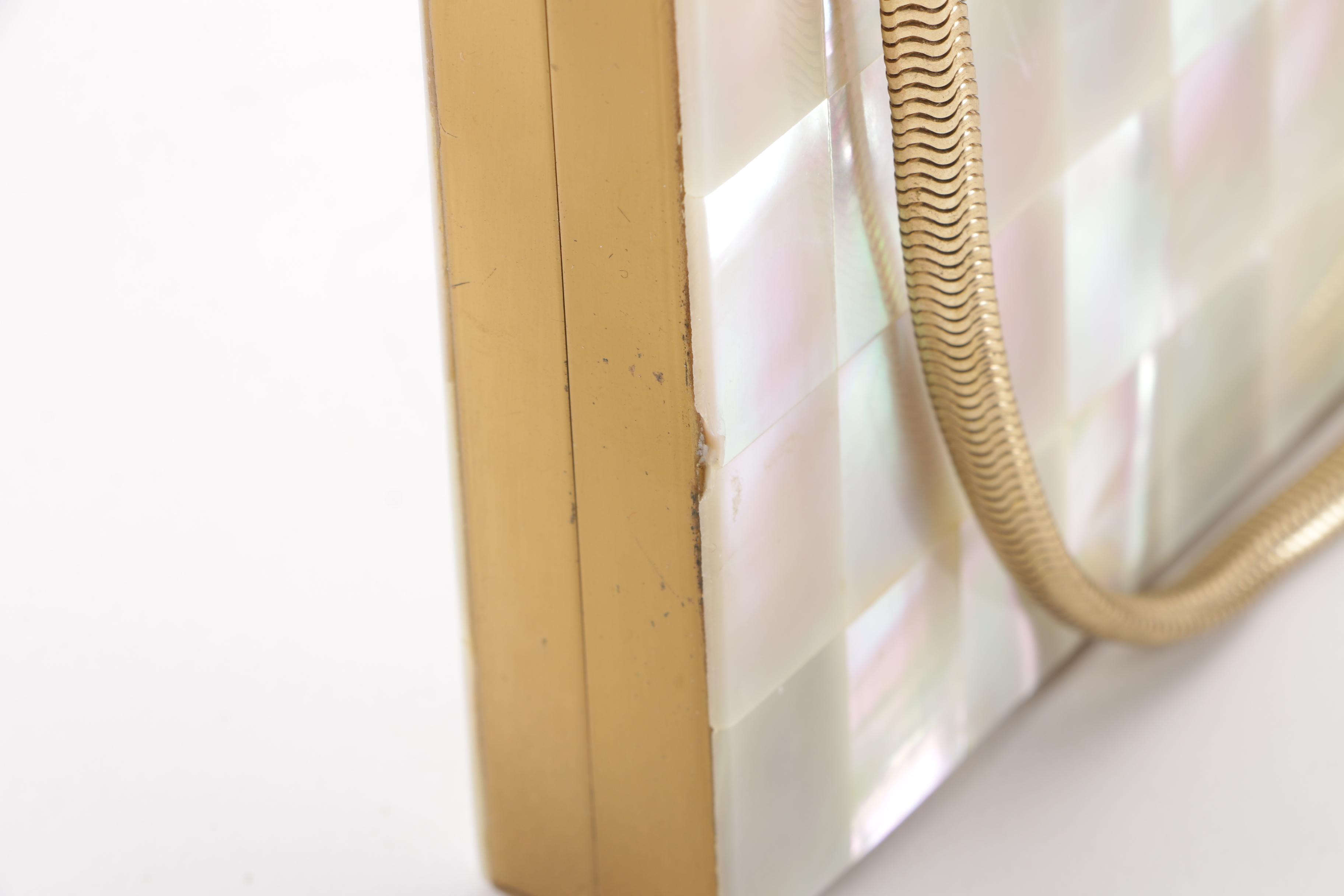 1950s Mother of Pearl Compact Evening Clutch
