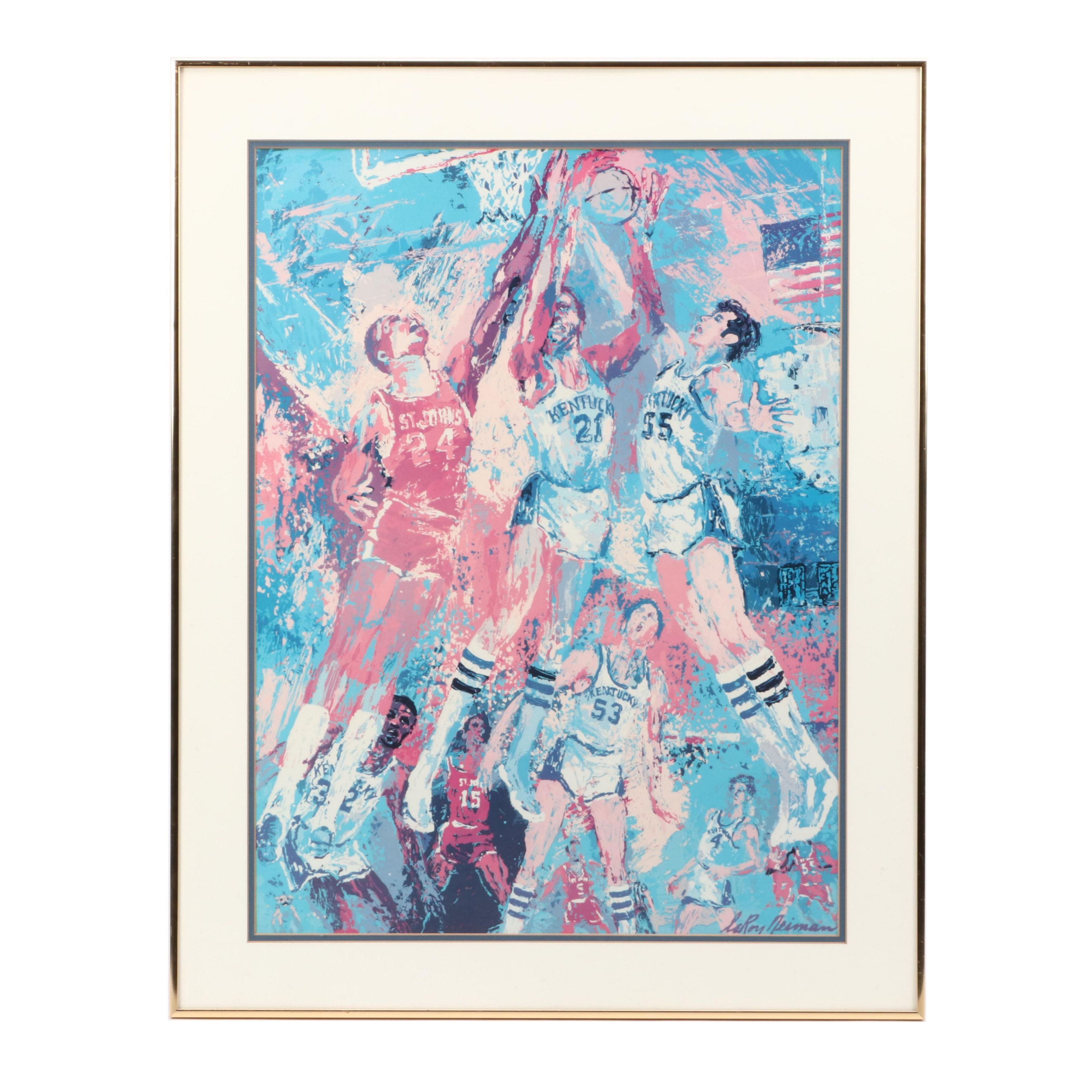 LeRoy Neiman University of Kentucky and St. Johns University Framed Lithograph