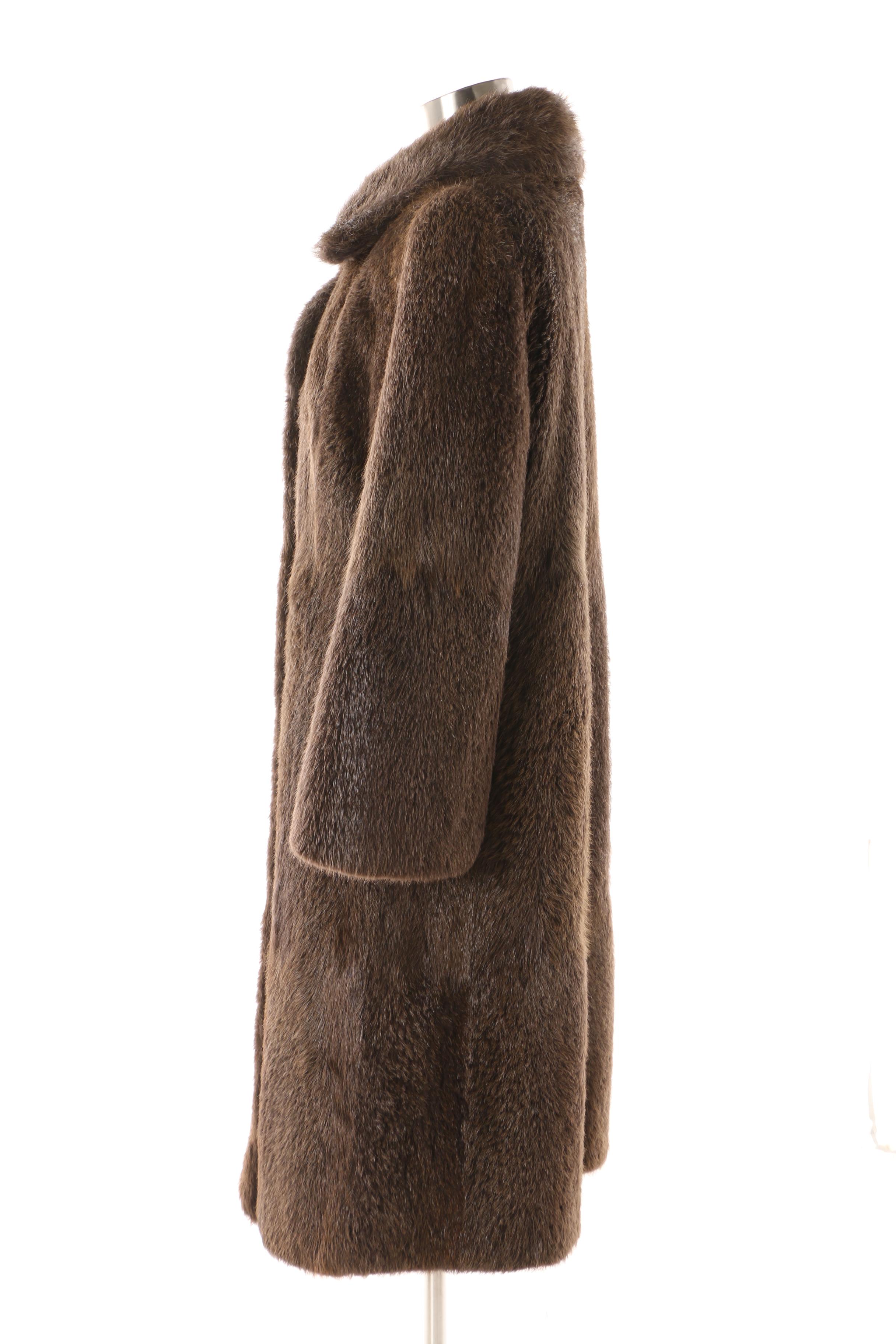 Women's Horst Ritter Creation Brown Nutria Fur Coat