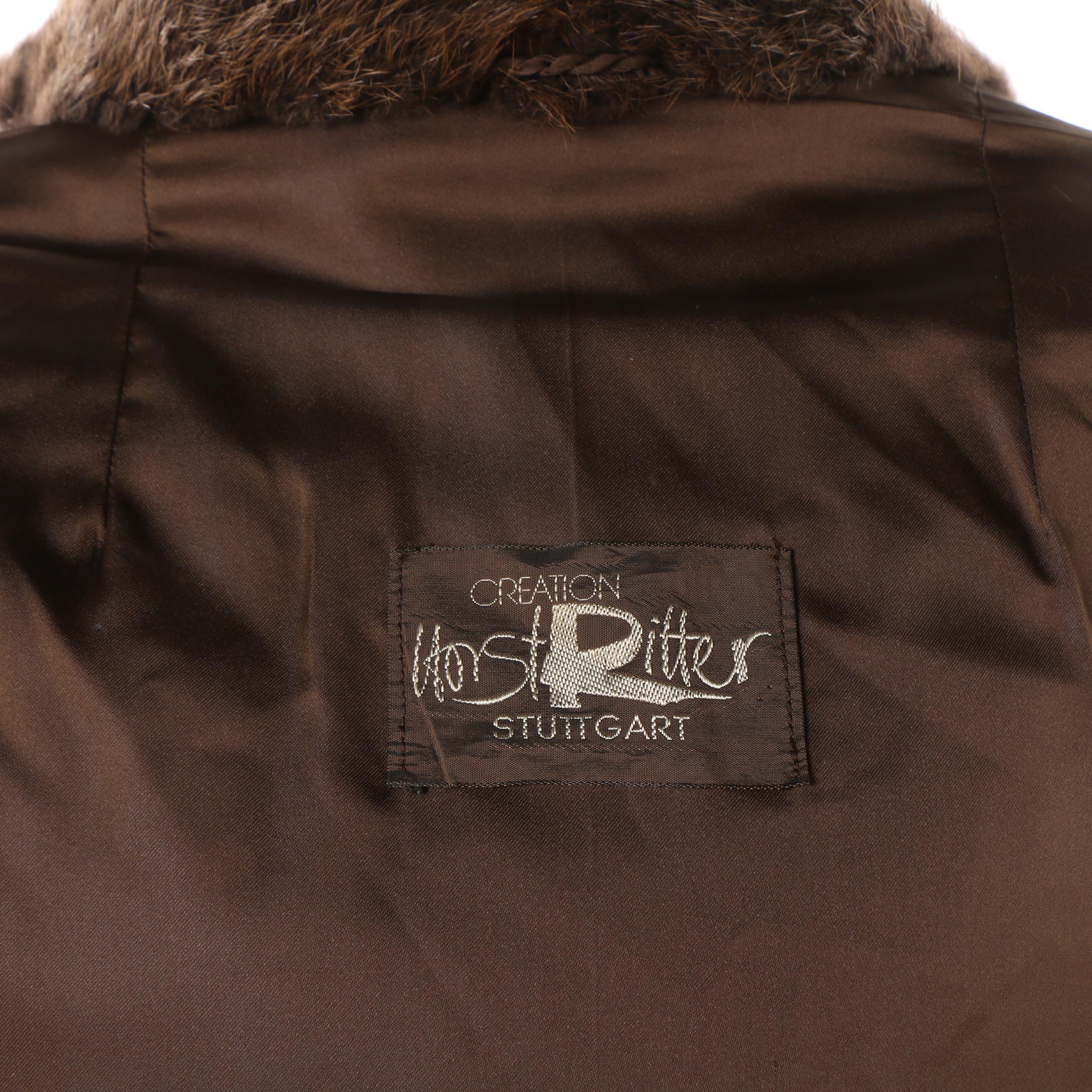 Women's Horst Ritter Creation Brown Nutria Fur Coat