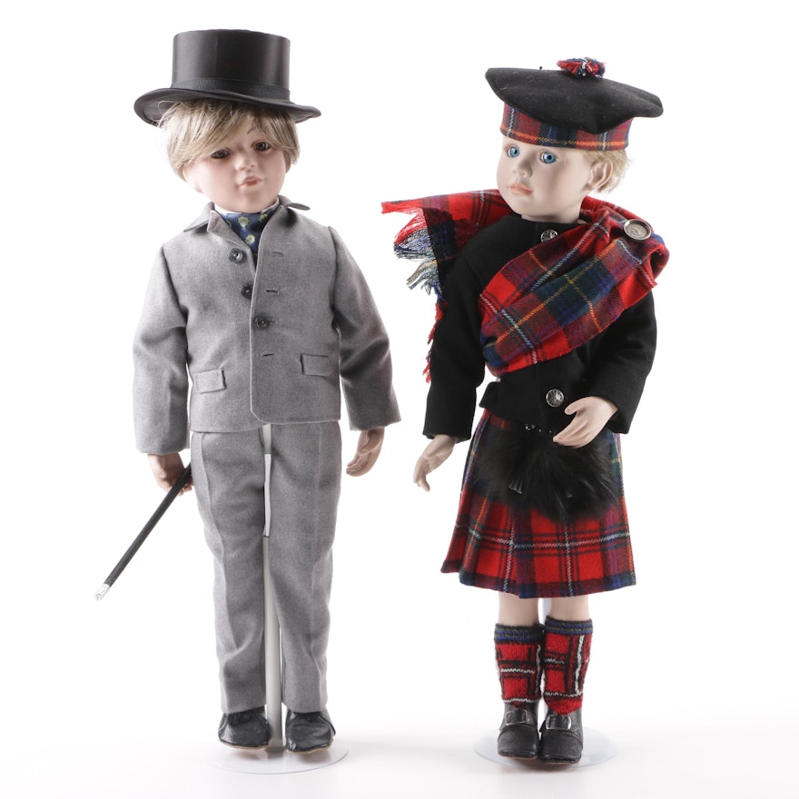 Rose Pinkul "Young Lad" and Tom Francirek "Man About Town" Porcelain Dolls