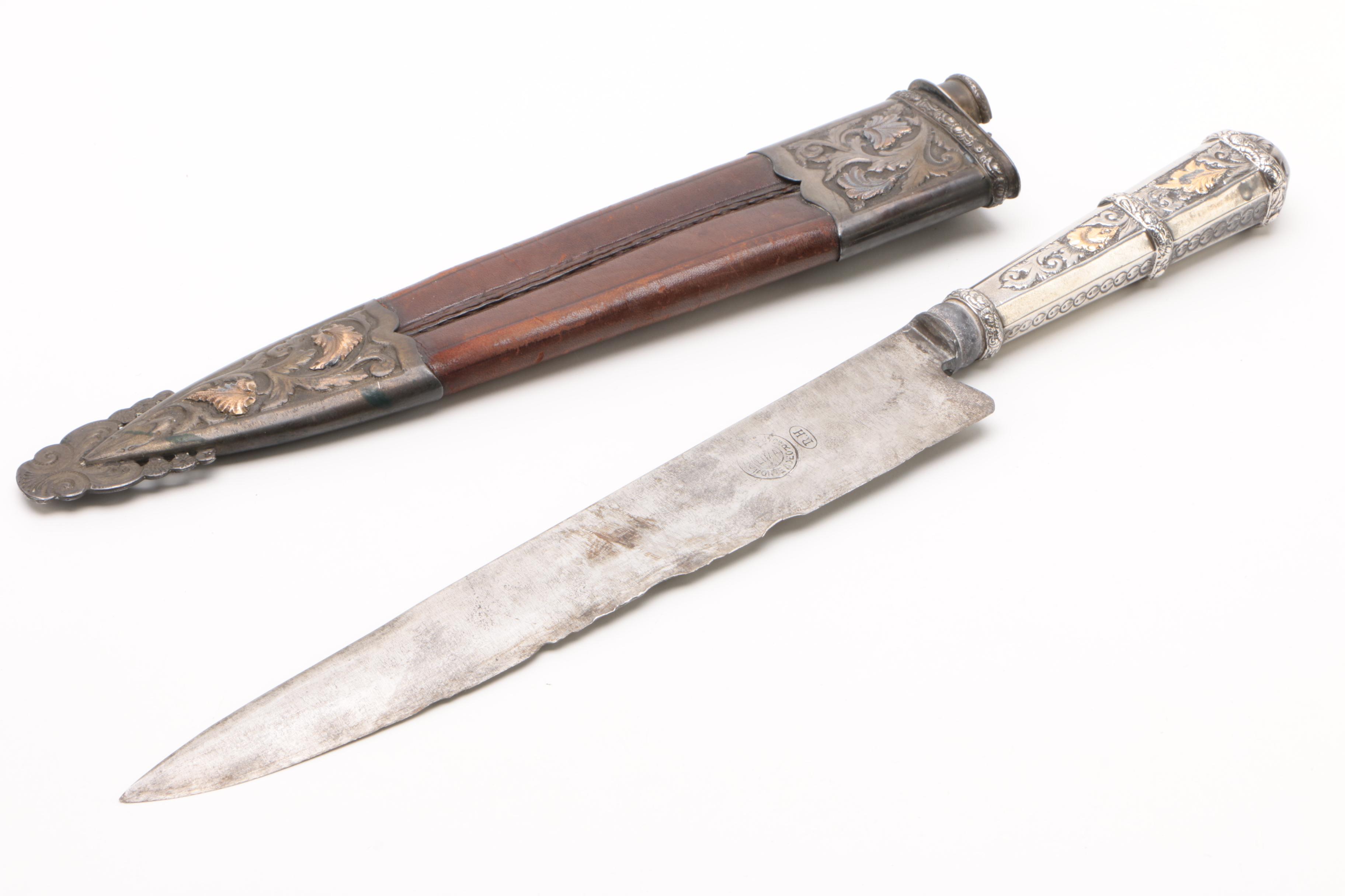 Imperial Knife Co. M3 Trench Knife and Silver Plate Knife with Sheaths