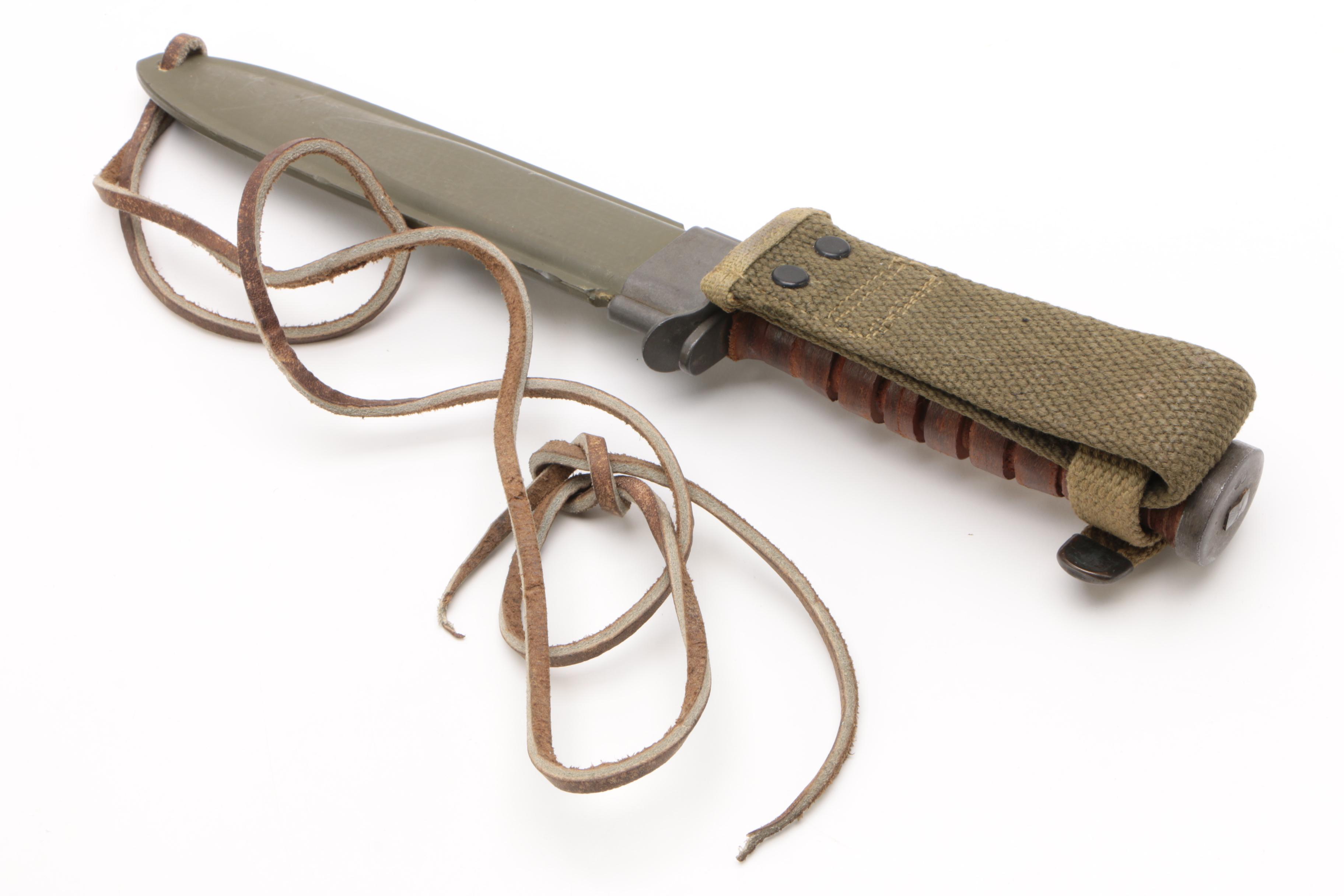 Imperial Knife Co. M3 Trench Knife and Silver Plate Knife with Sheaths