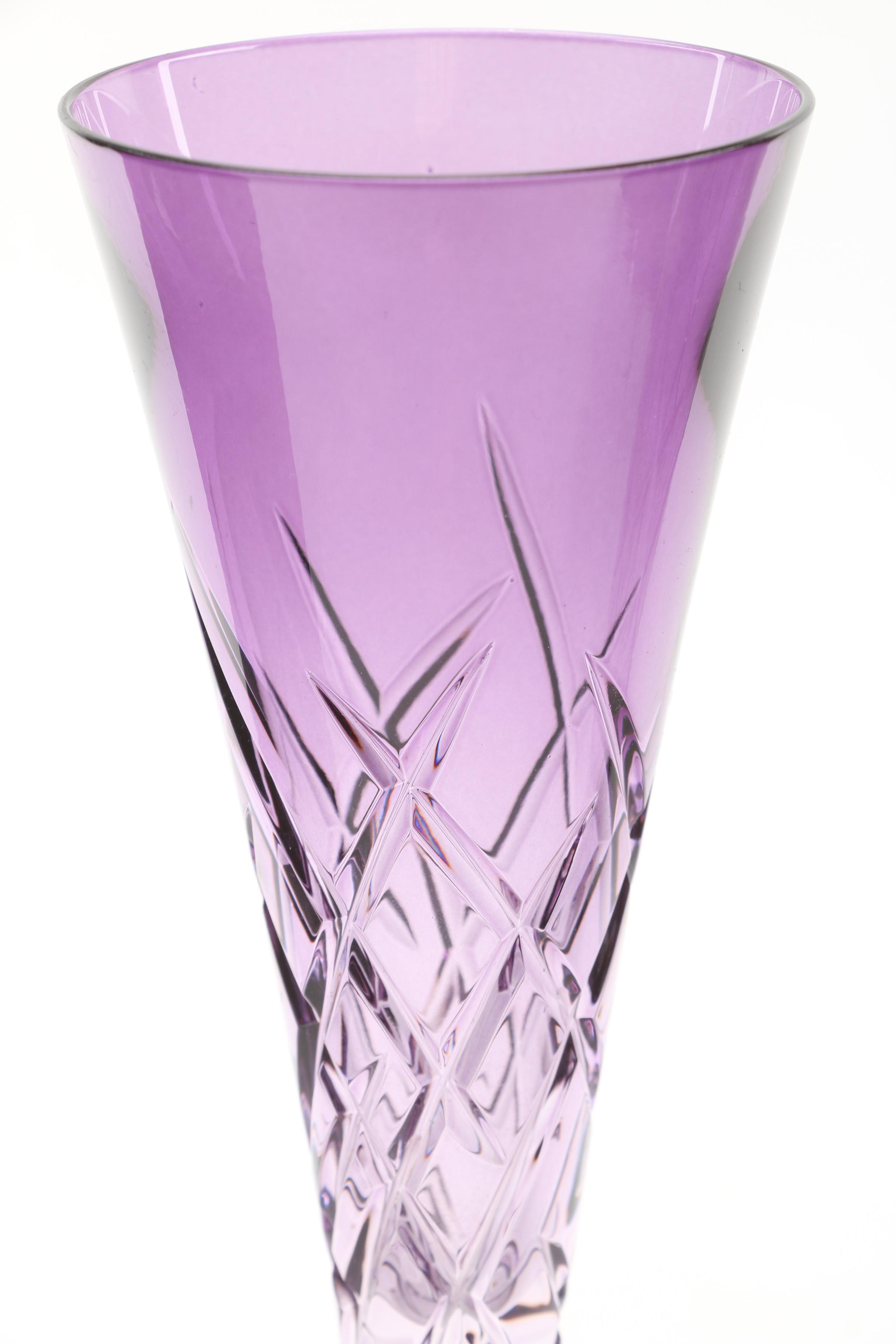 Wedgwood Vera Wang "Duchesse Encore" Colored Crystal Toasting Flutes