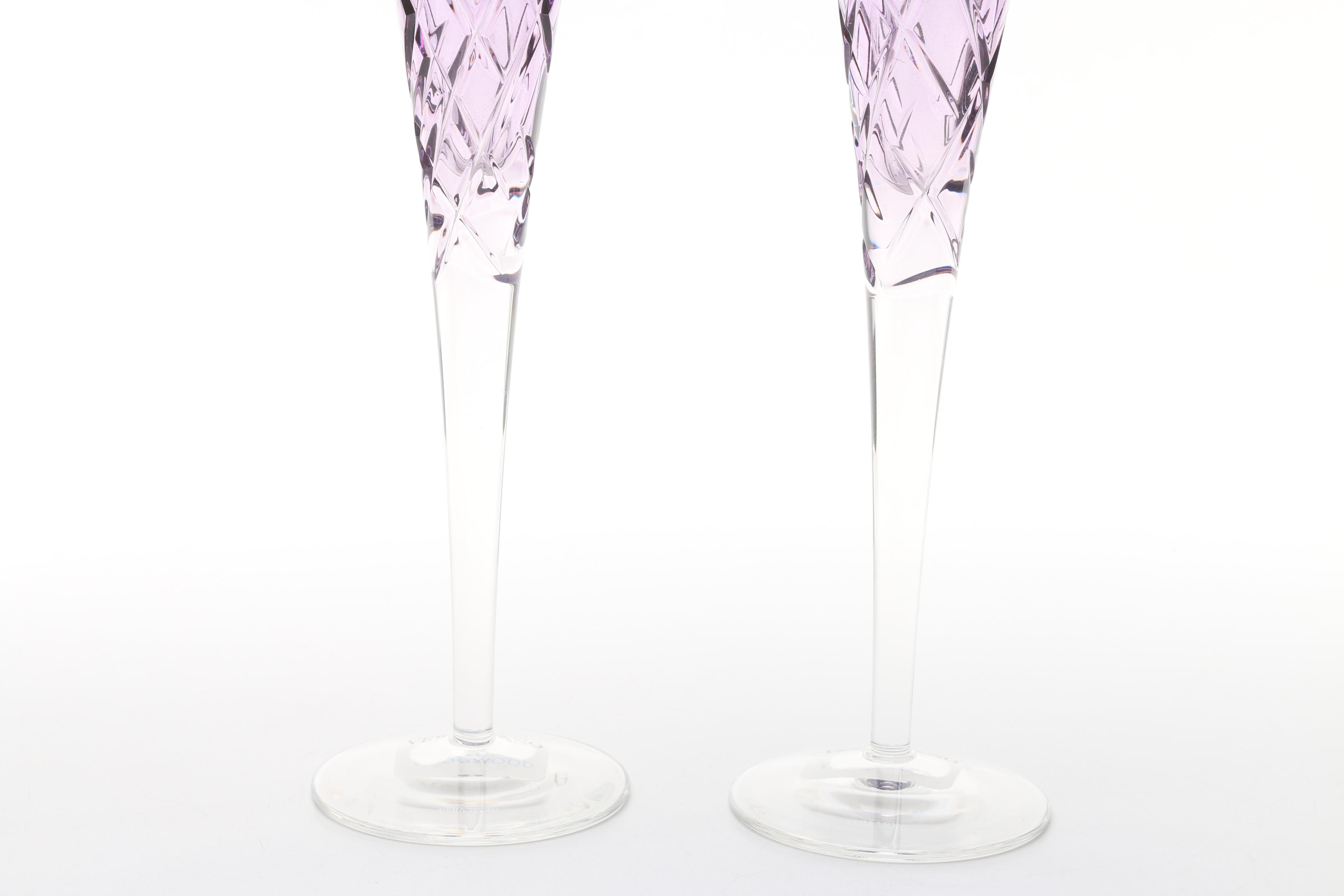Wedgwood Vera Wang "Duchesse Encore" Colored Crystal Toasting Flutes