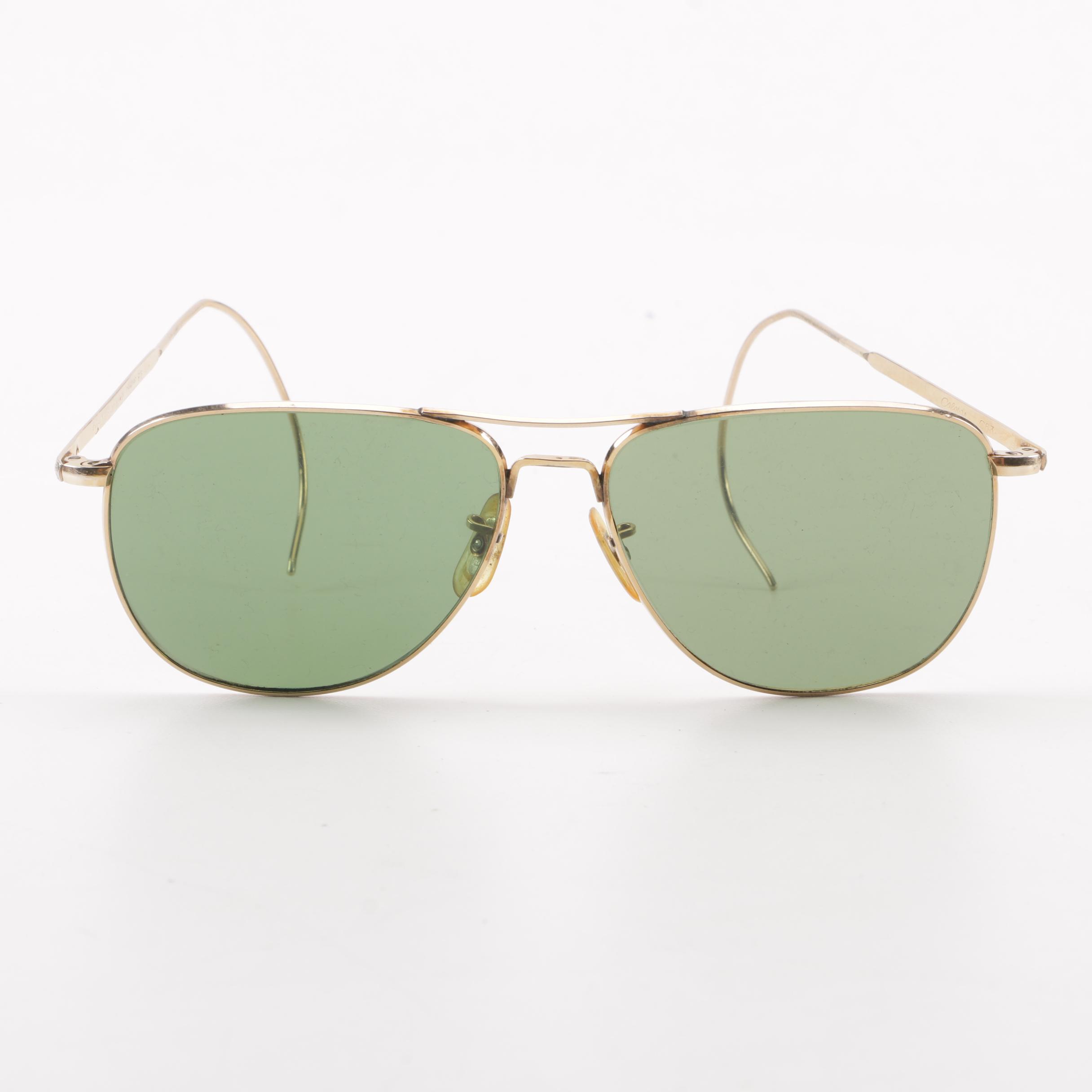 1940s Vintage American Optical Calobar Gold Filled Sunglasses with Original Case
