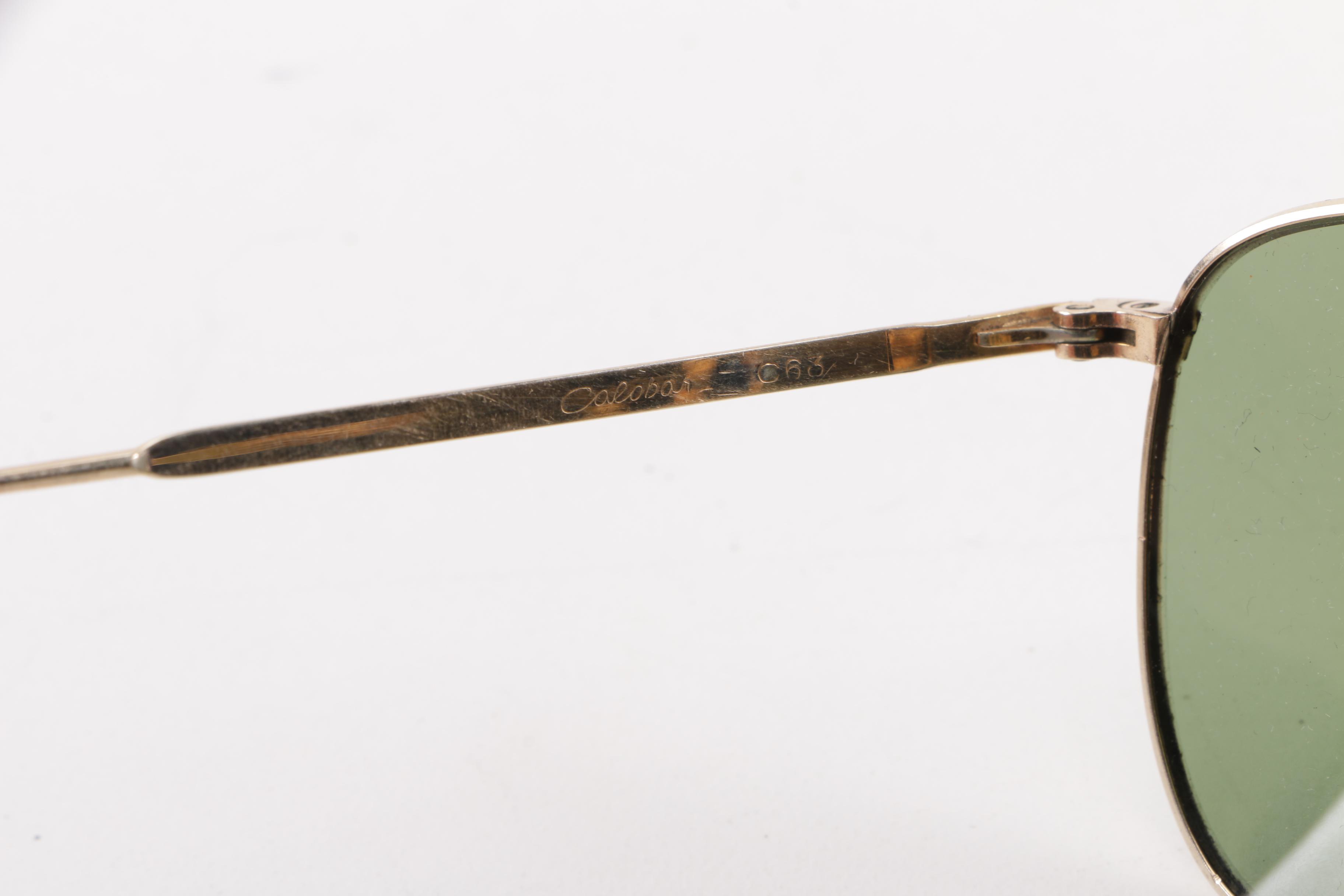 1940s Vintage American Optical Calobar Gold Filled Sunglasses with Original Case