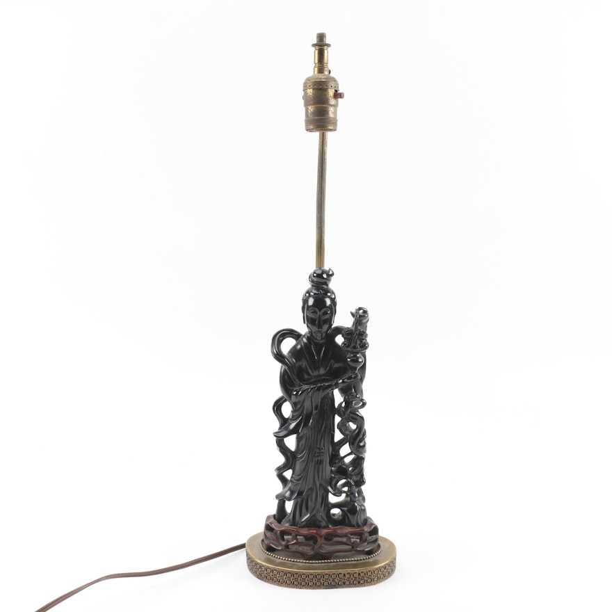 Chinese Guanyin Figural Table Lamp