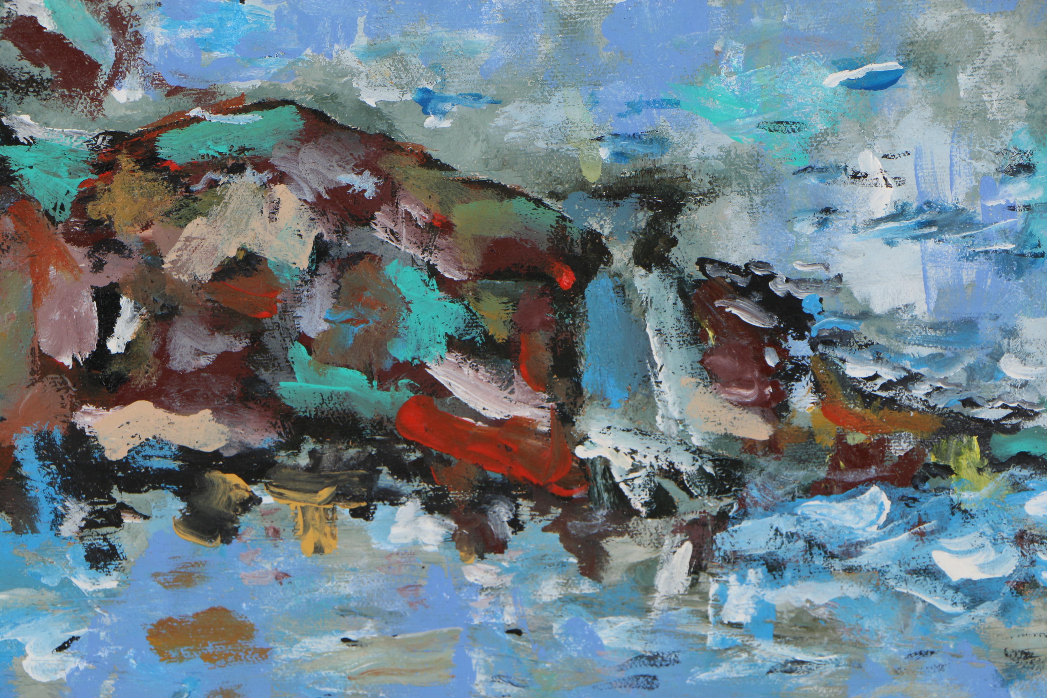 R. Monti Seascape Oil Painting