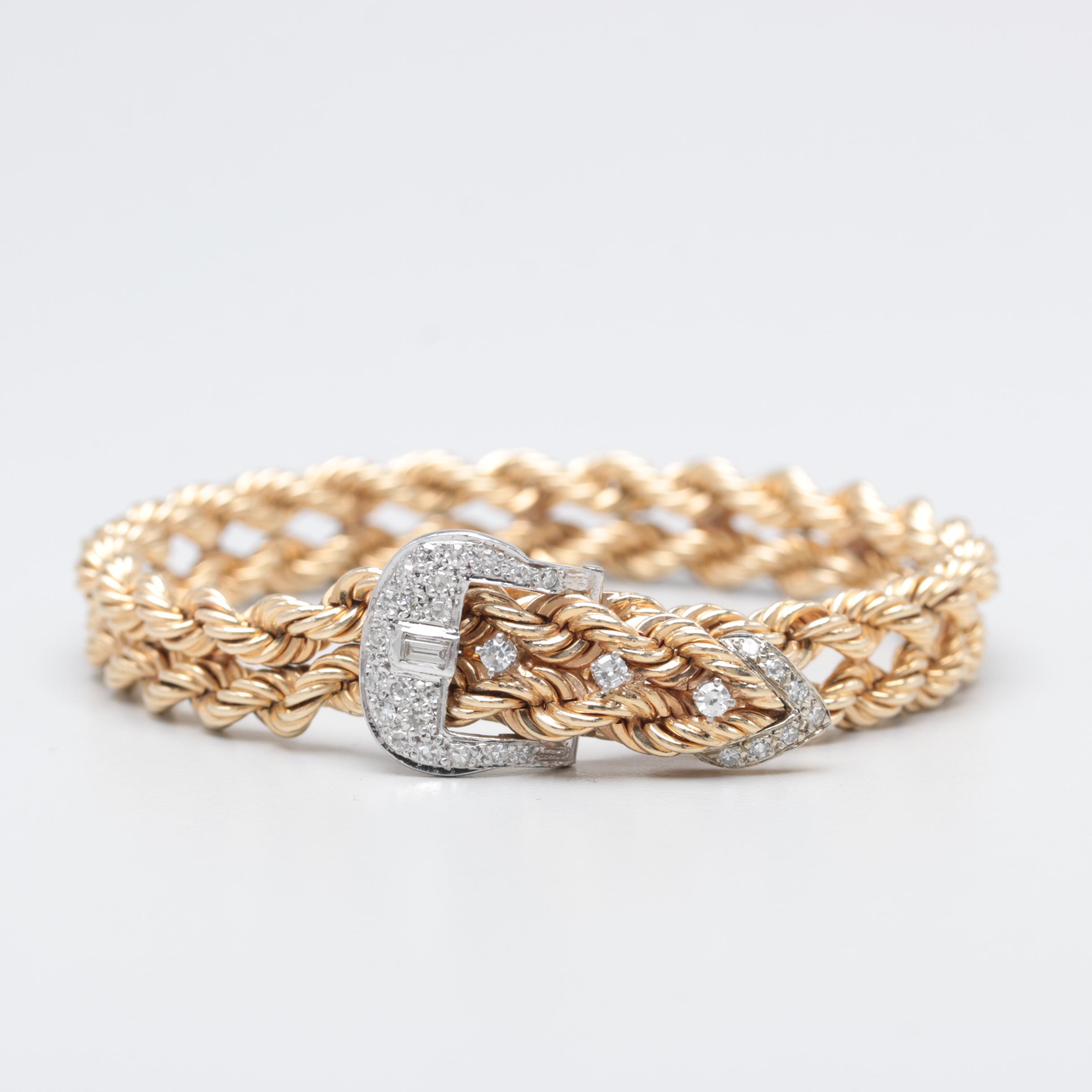 14K Yellow Gold Diamond Bracelet