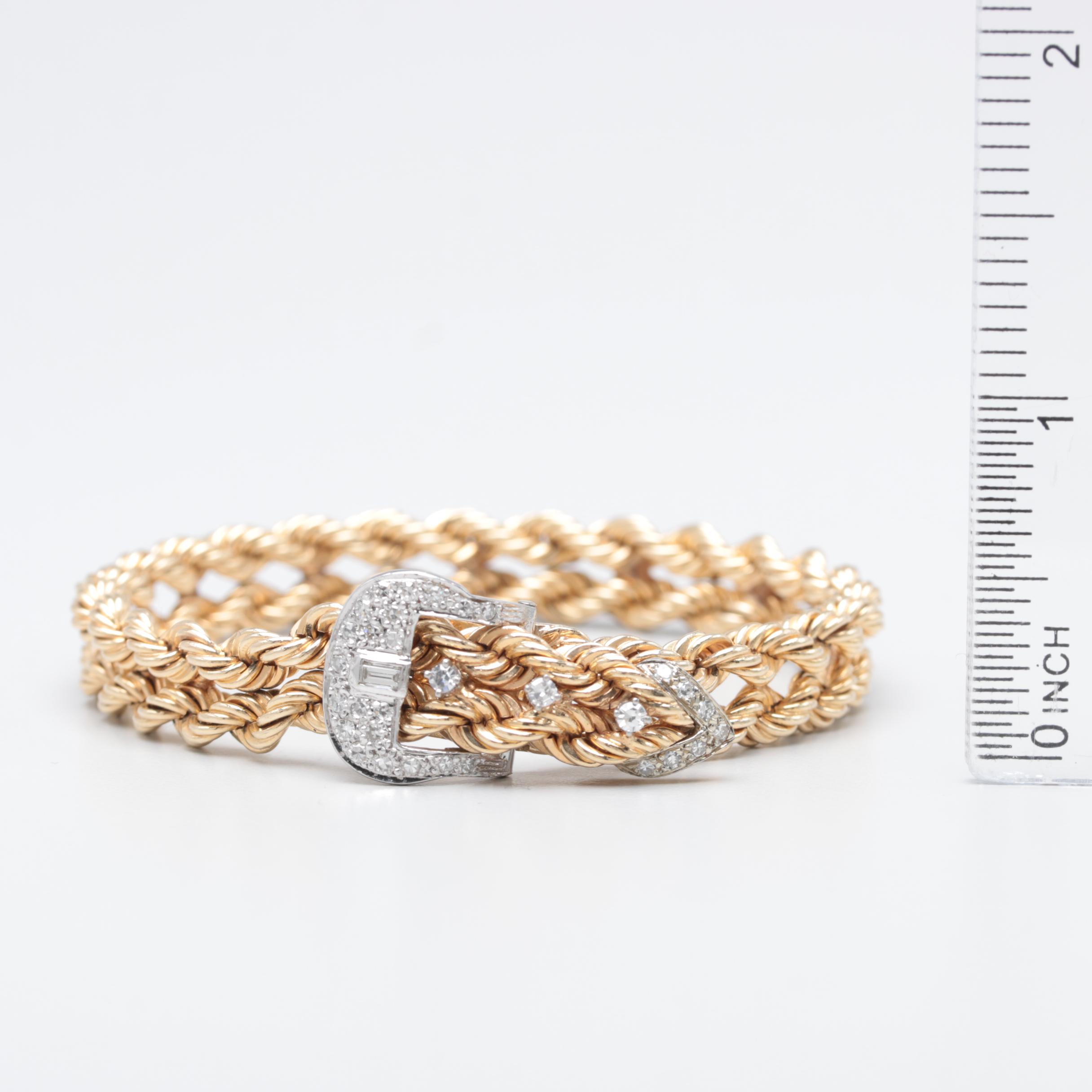 14K Yellow Gold Diamond Bracelet