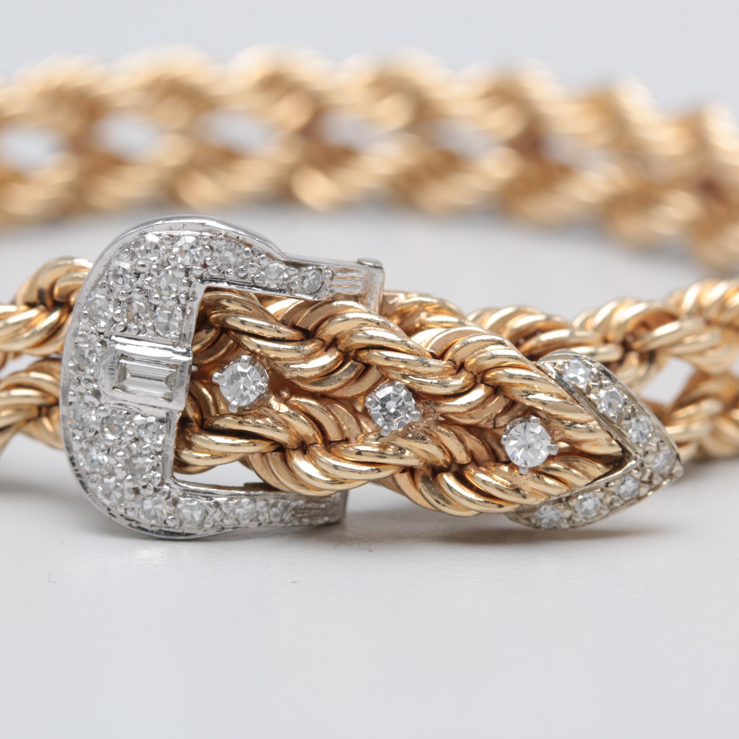 14K Yellow Gold Diamond Bracelet