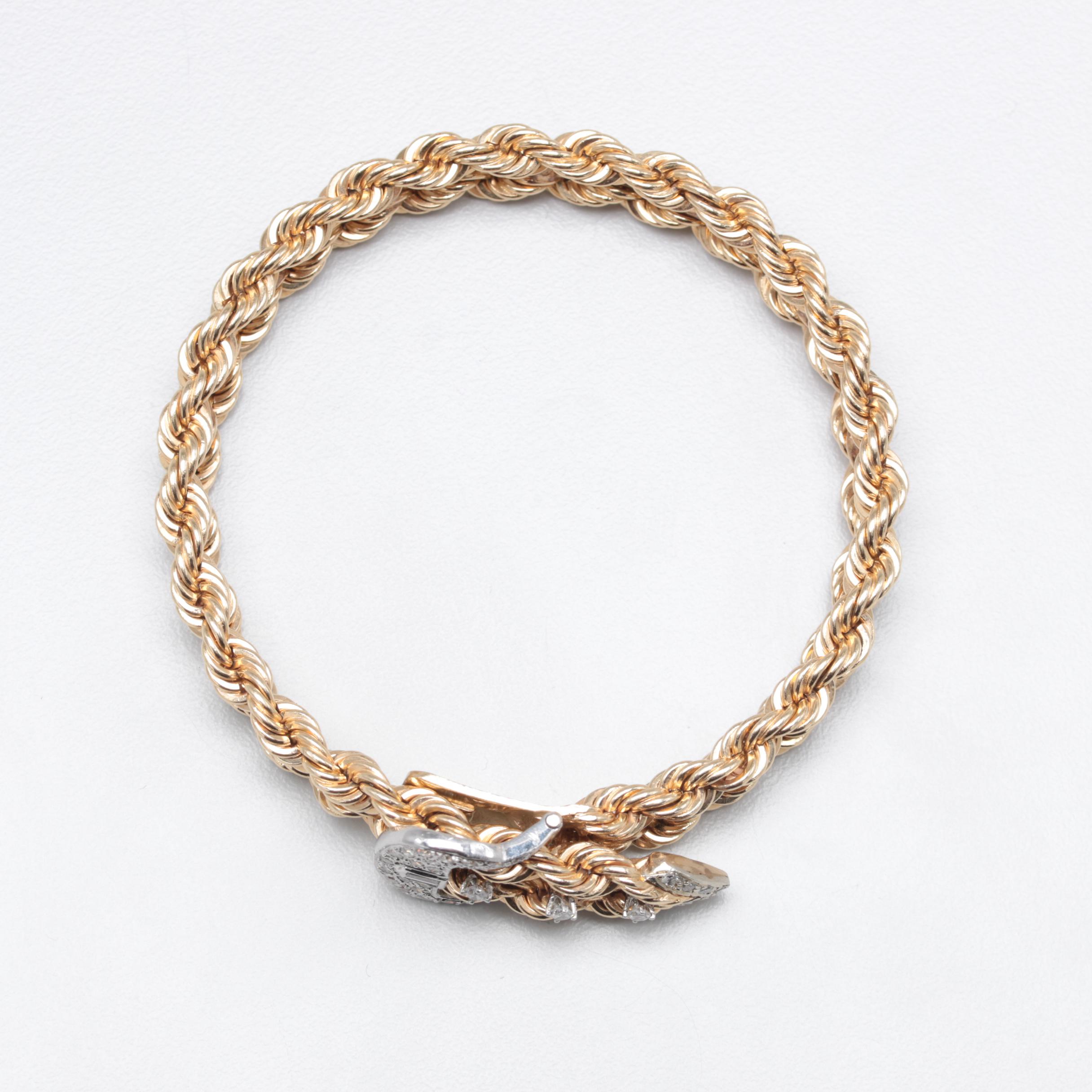 14K Yellow Gold Diamond Bracelet