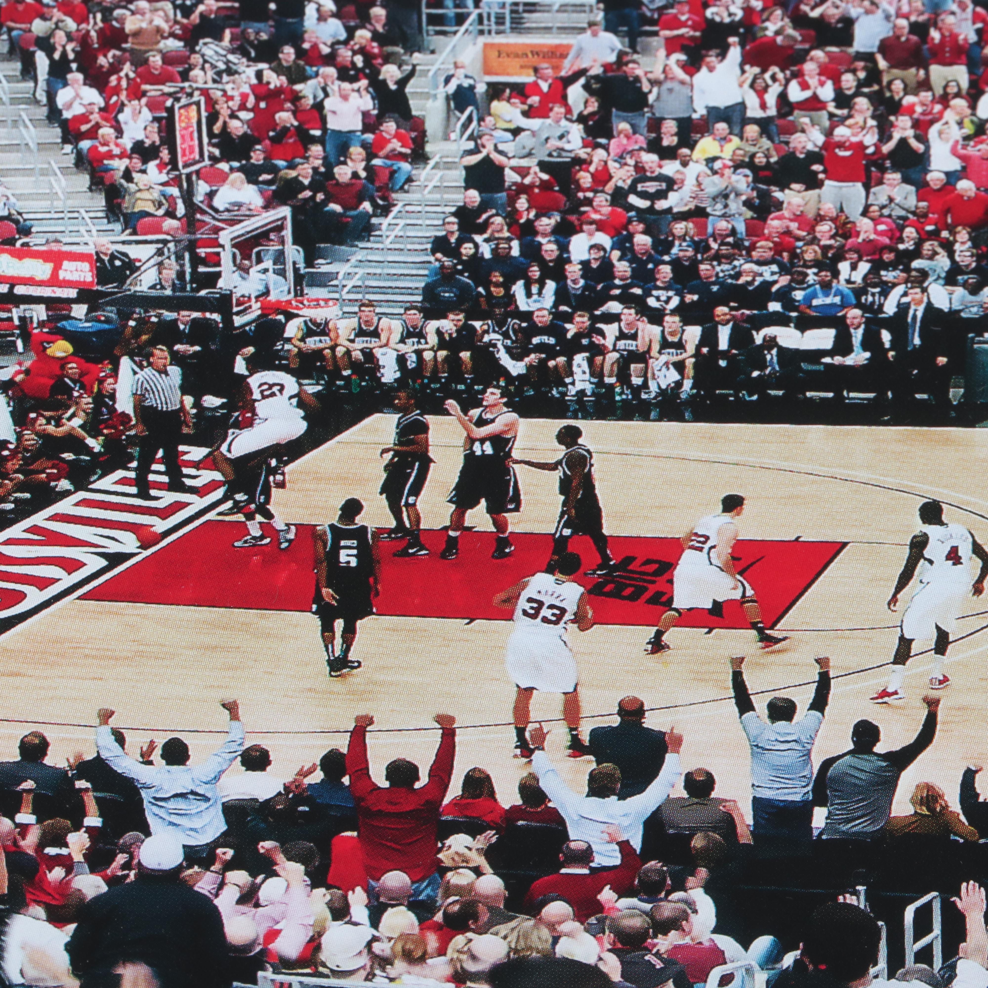 Large University of Louisville Cardinals- KFC Yum Center Framed Photograph