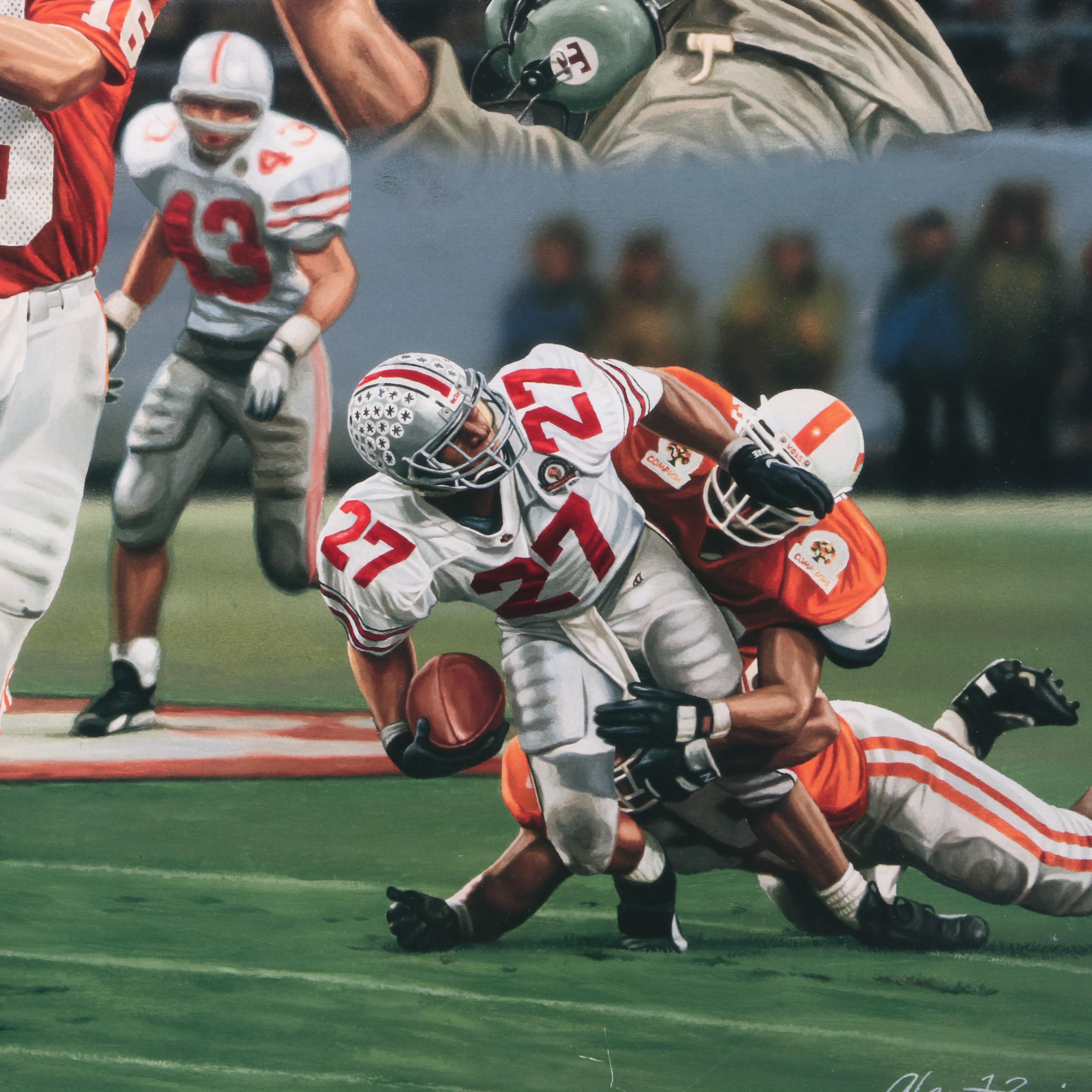 Tennessee Football Phillip Fulmer Signed Numbered Print Featuring Peyton Manning