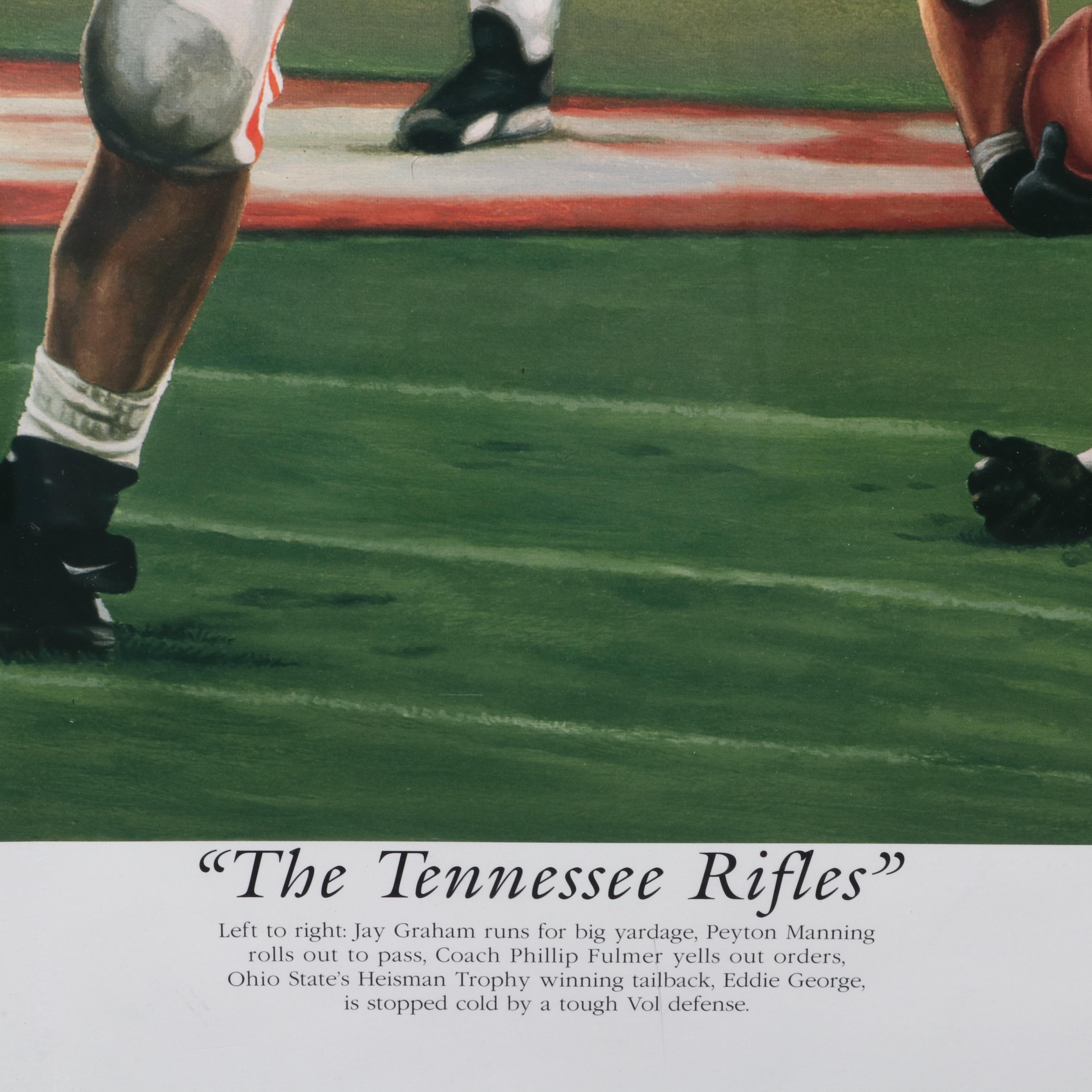 Tennessee Football Phillip Fulmer Signed Numbered Print Featuring Peyton Manning